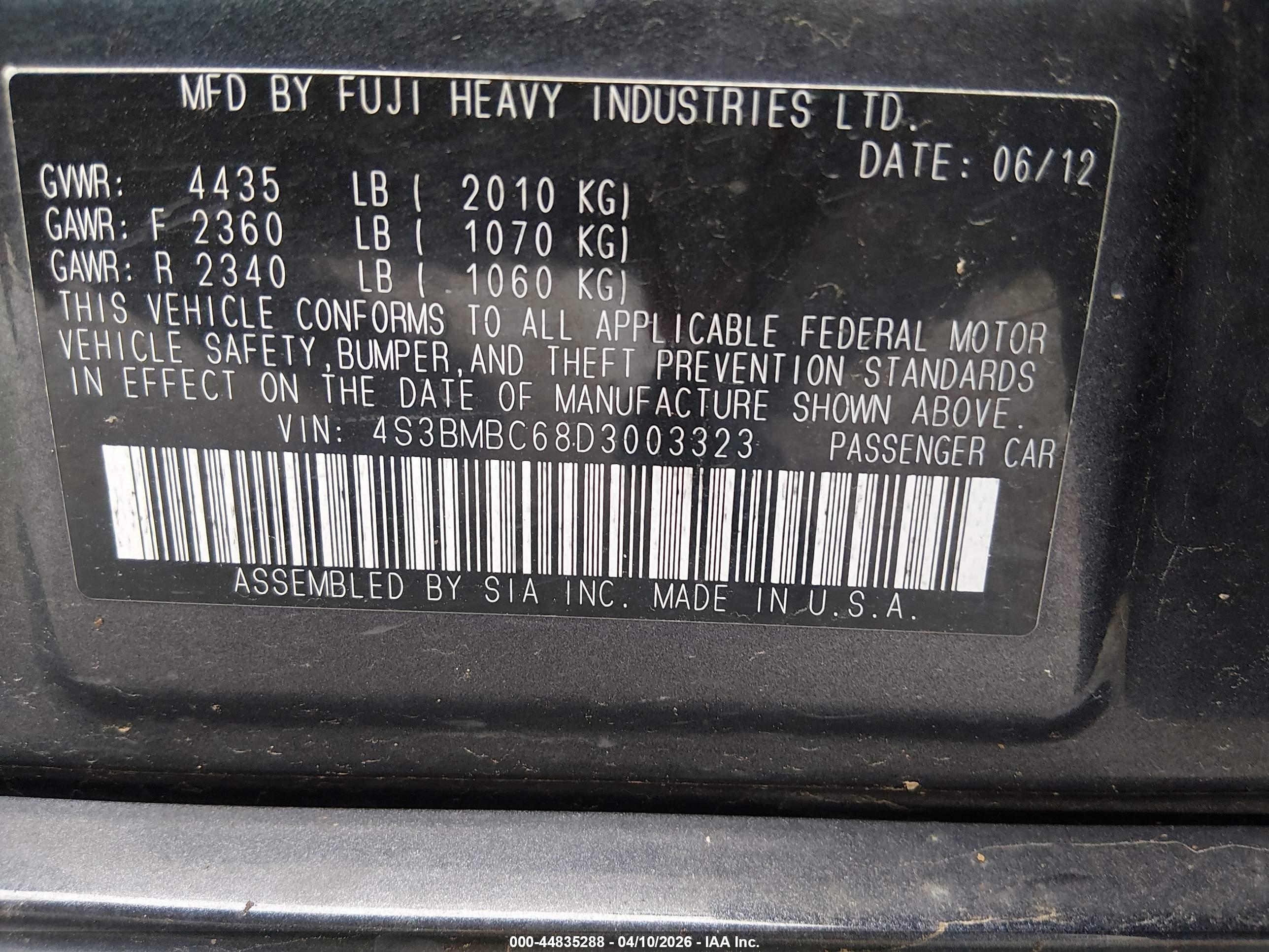 SUBARU LEGACY image 9