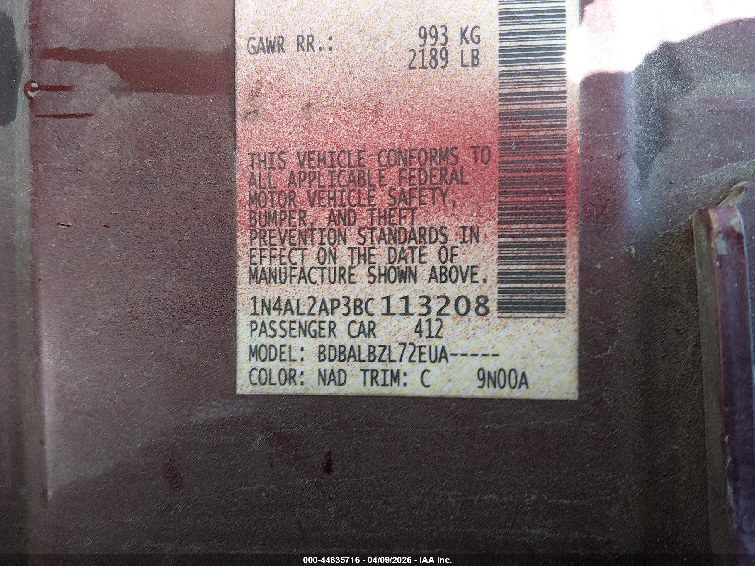 NISSAN ALTIMA image 9