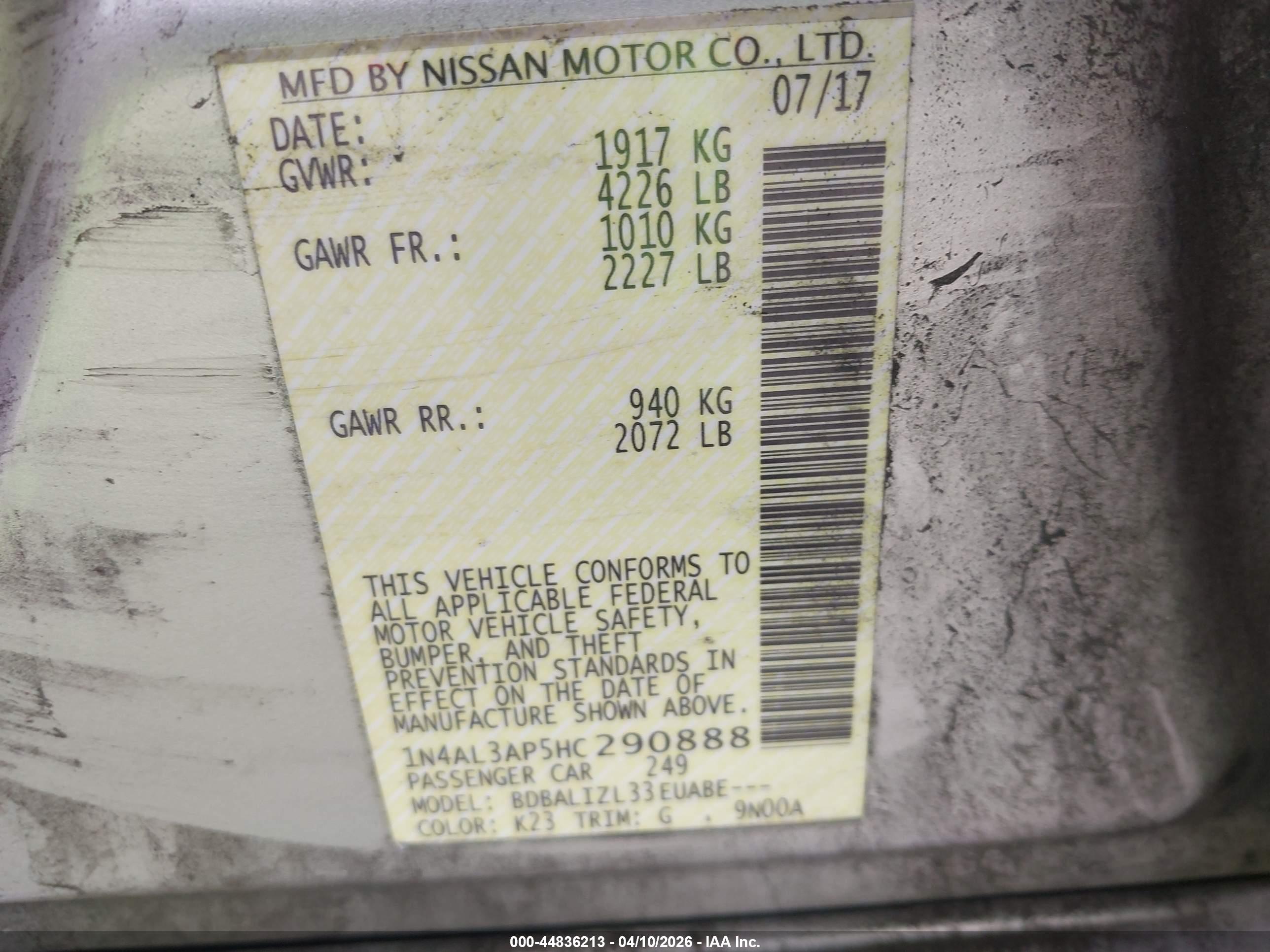 NISSAN ALTIMA image 9