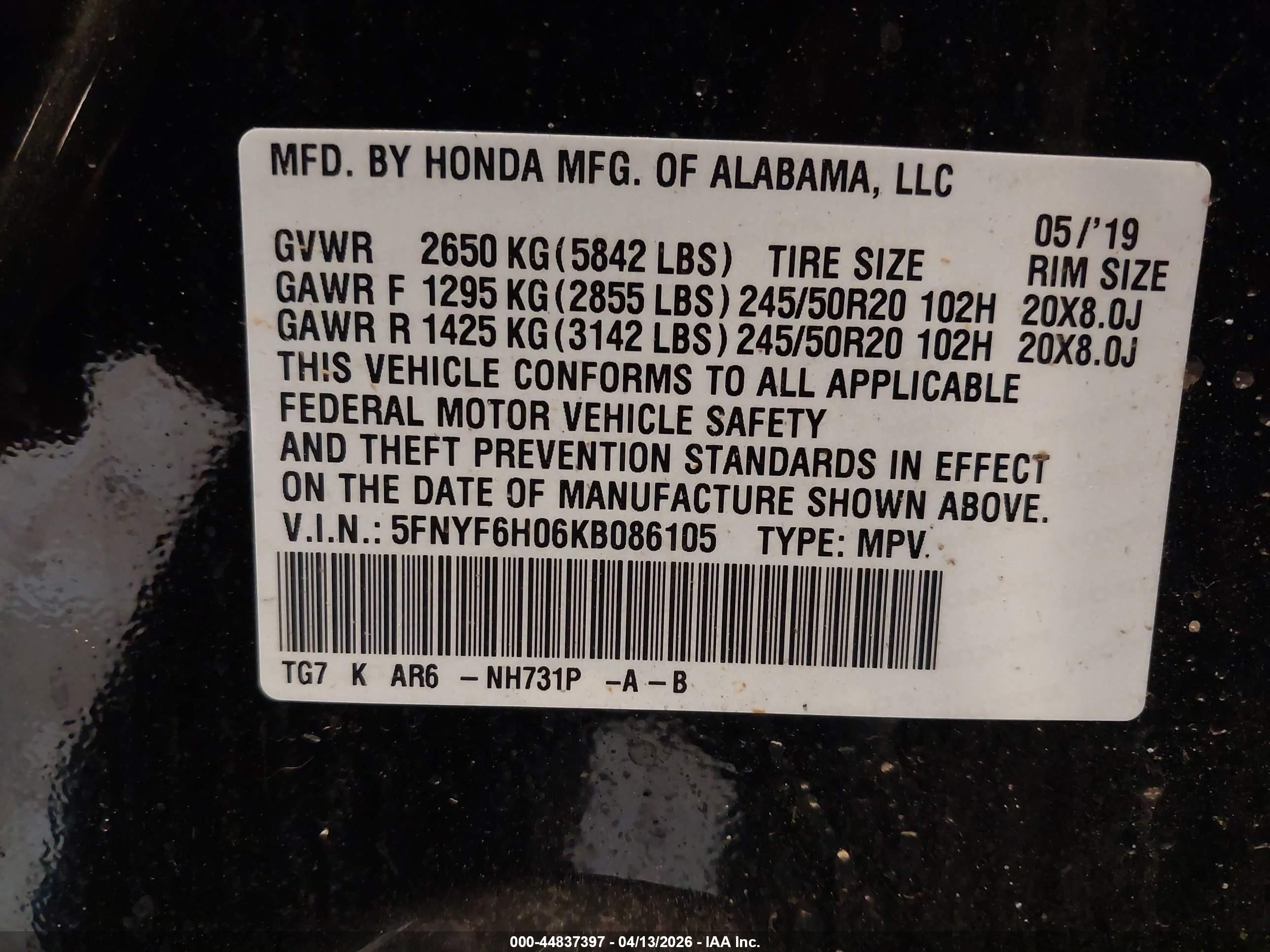 HONDA PILOT image 9