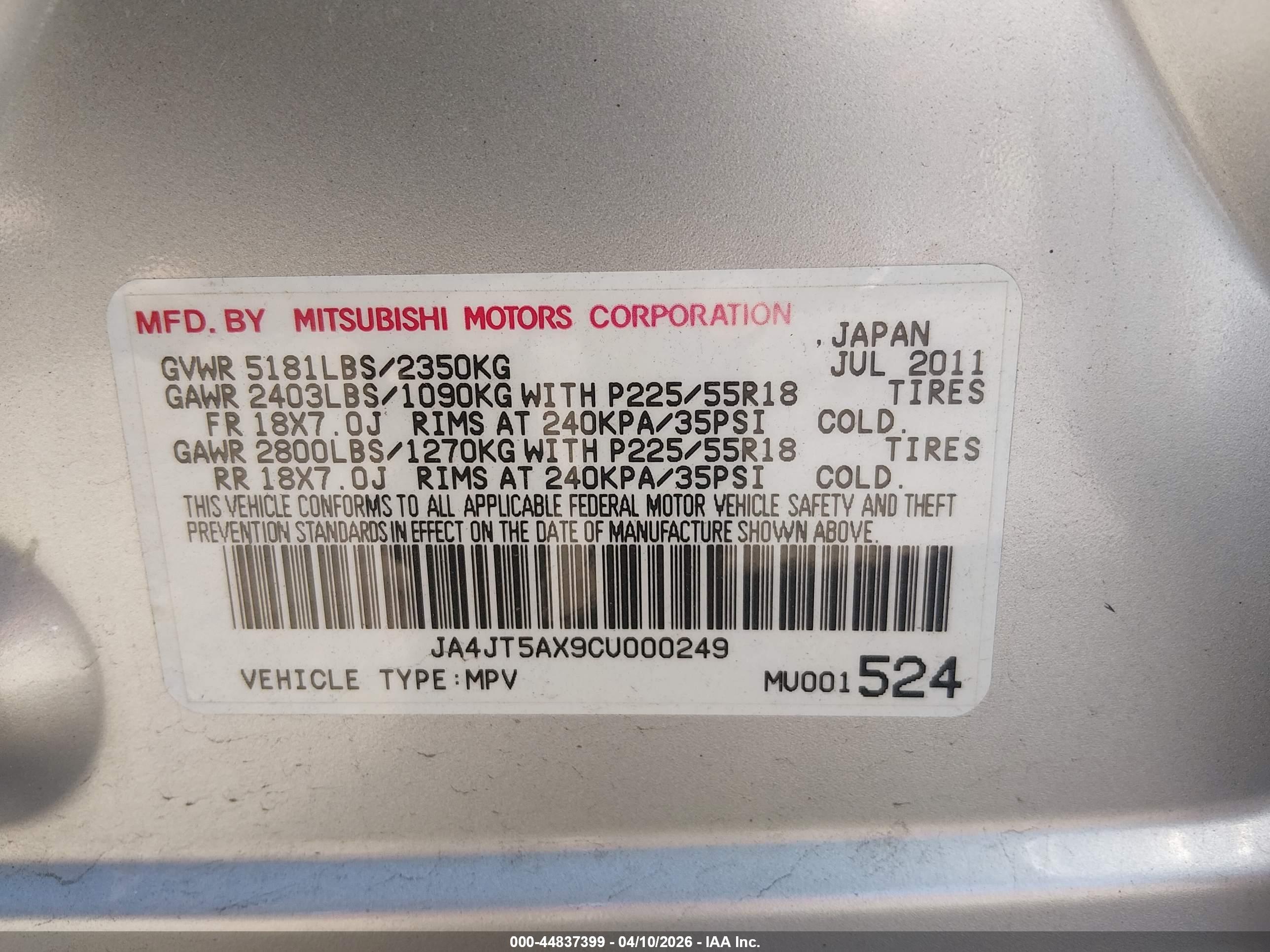 MITSUBISHI OUTLANDER image 9