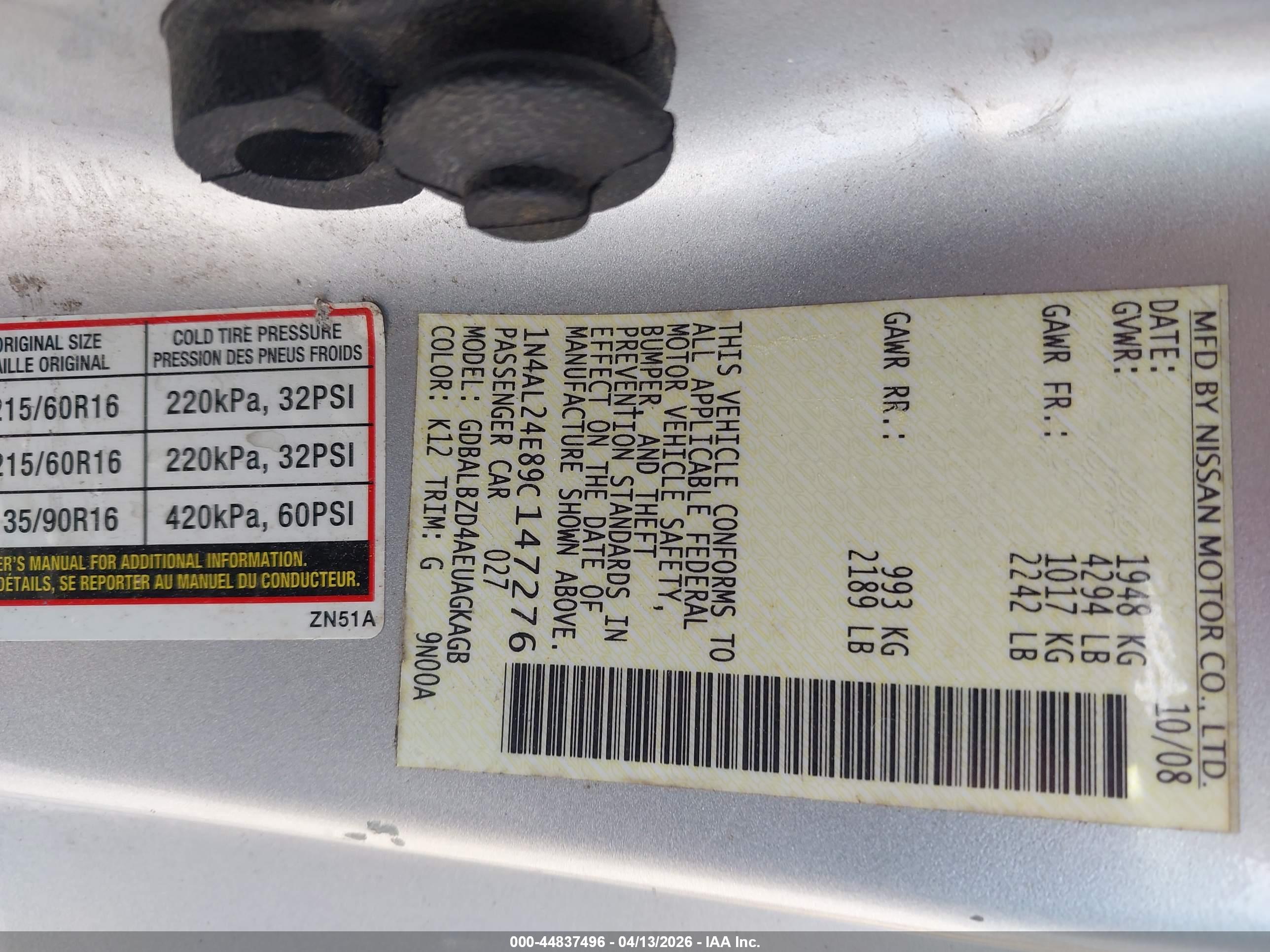 NISSAN ALTIMA image 9