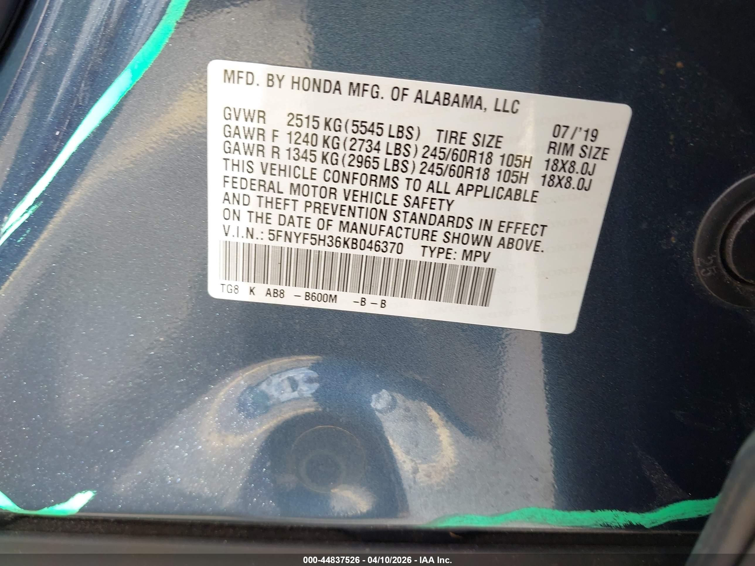 HONDA PILOT image 9