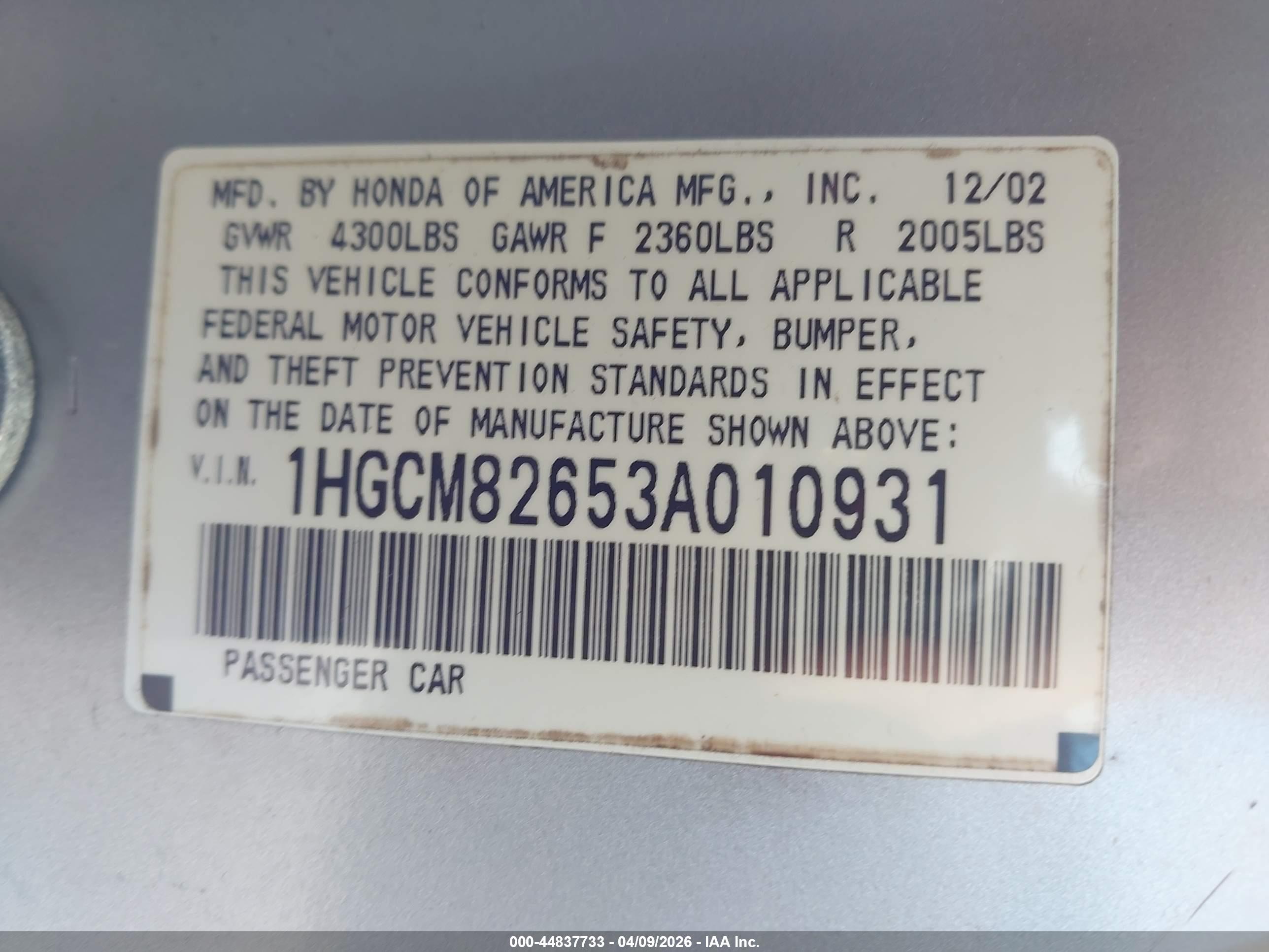 HONDA ACCORD image 9