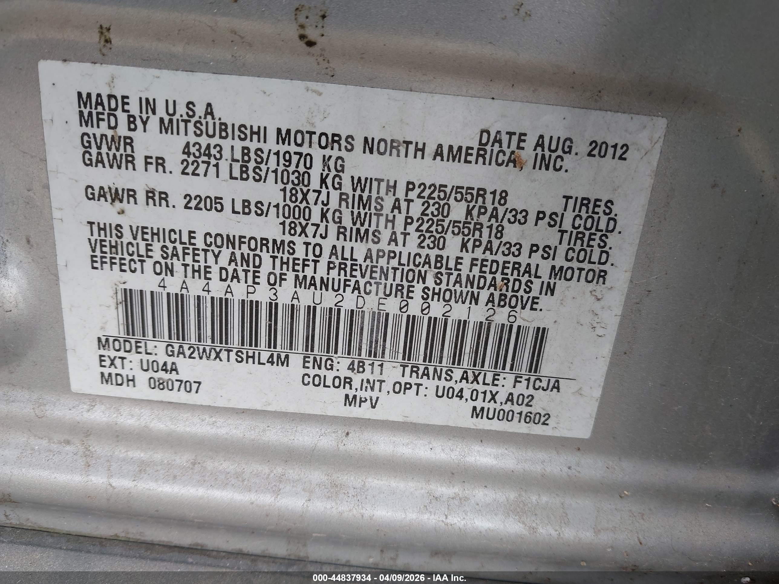 MITSUBISHI OUTLANDER image 9