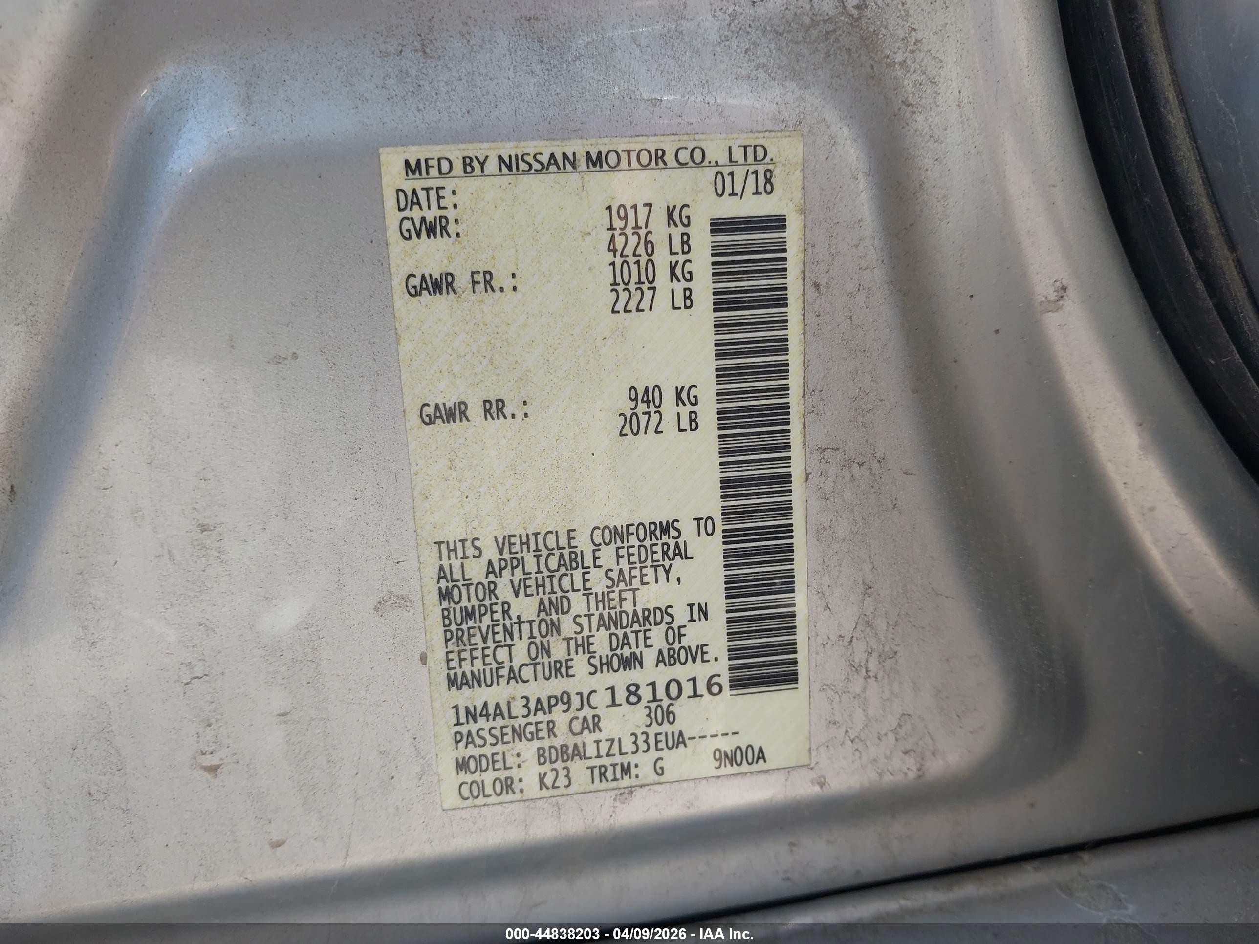 NISSAN ALTIMA image 9
