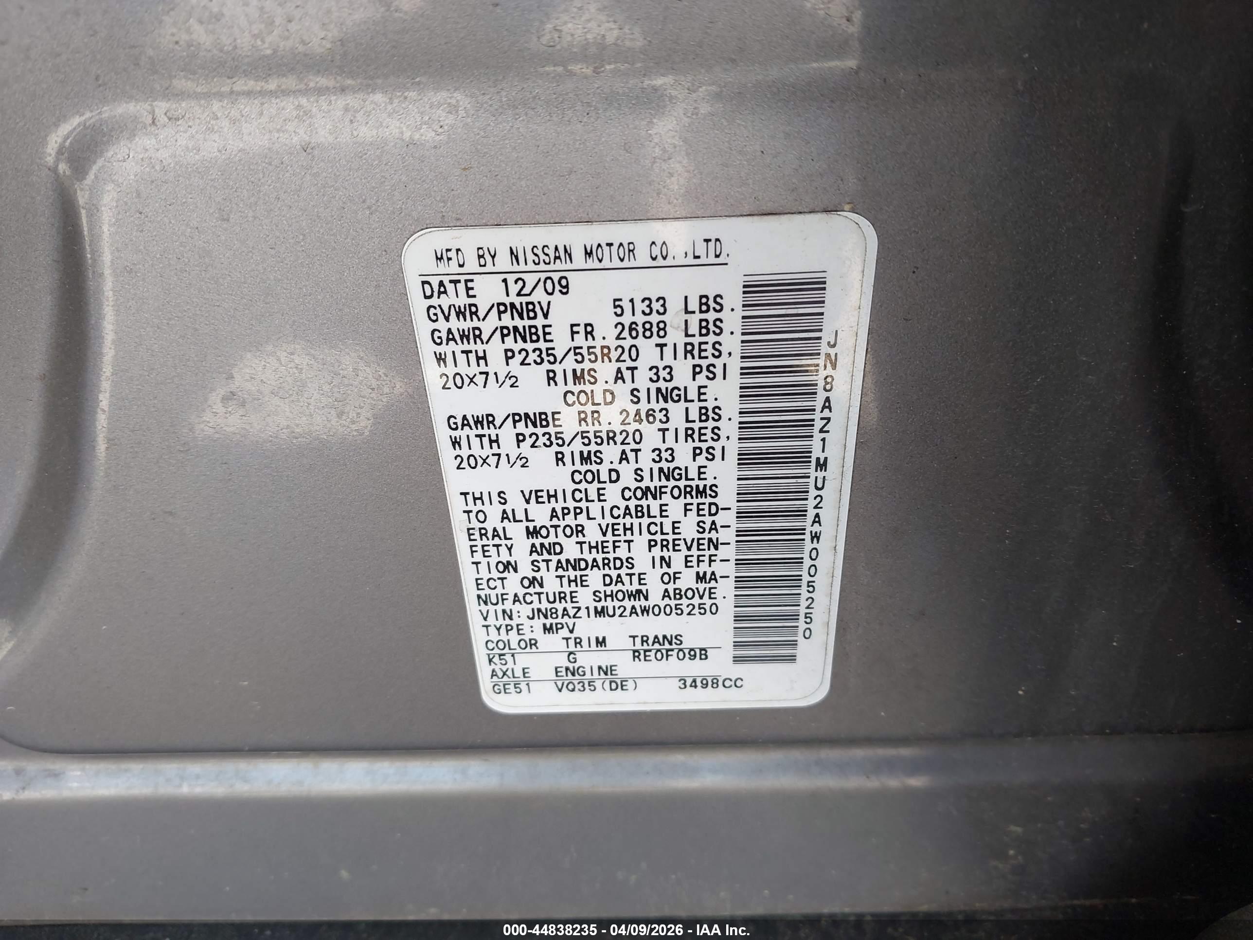 NISSAN MURANO image 9