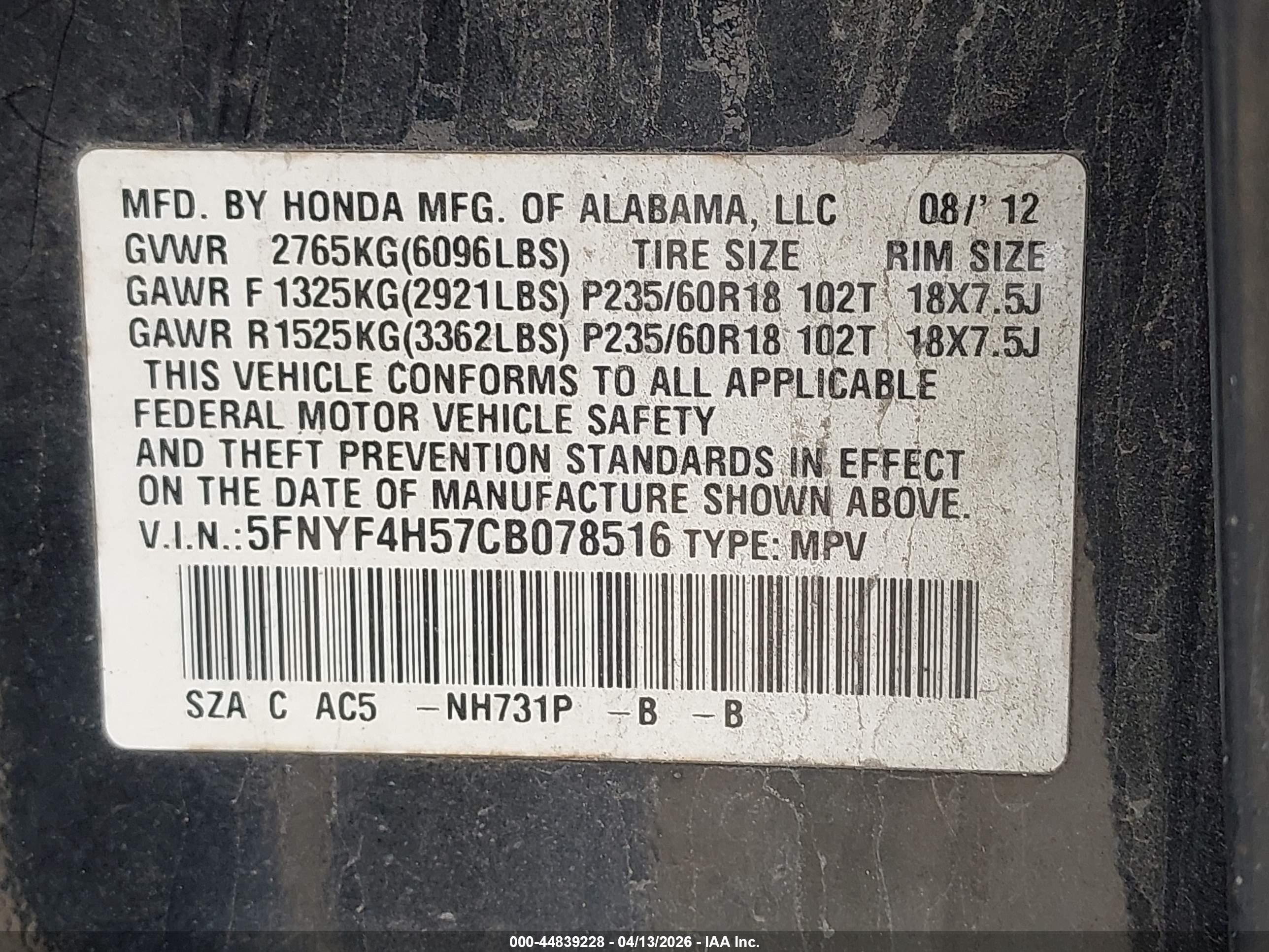 HONDA PILOT image 9