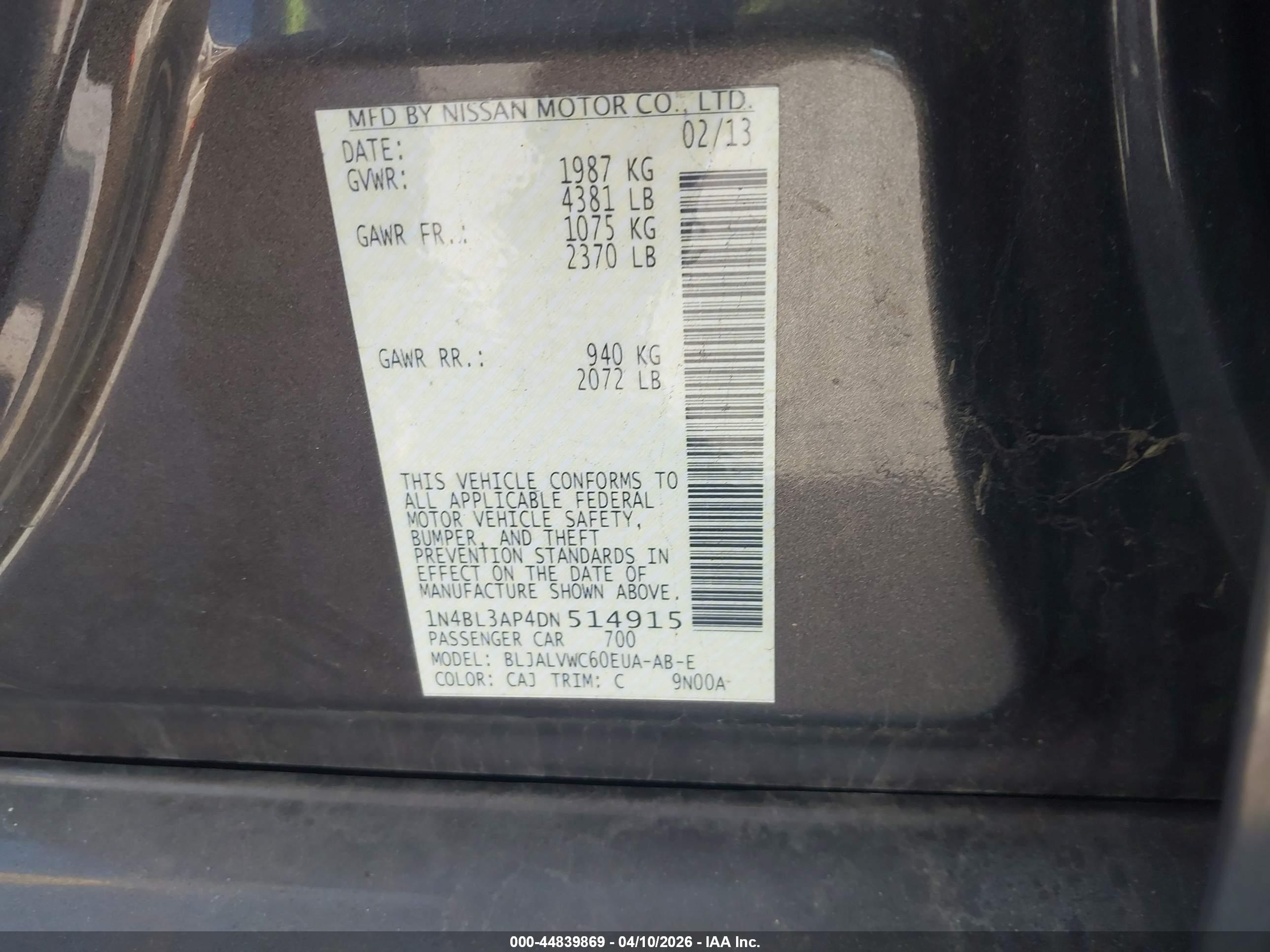 NISSAN ALTIMA image 9