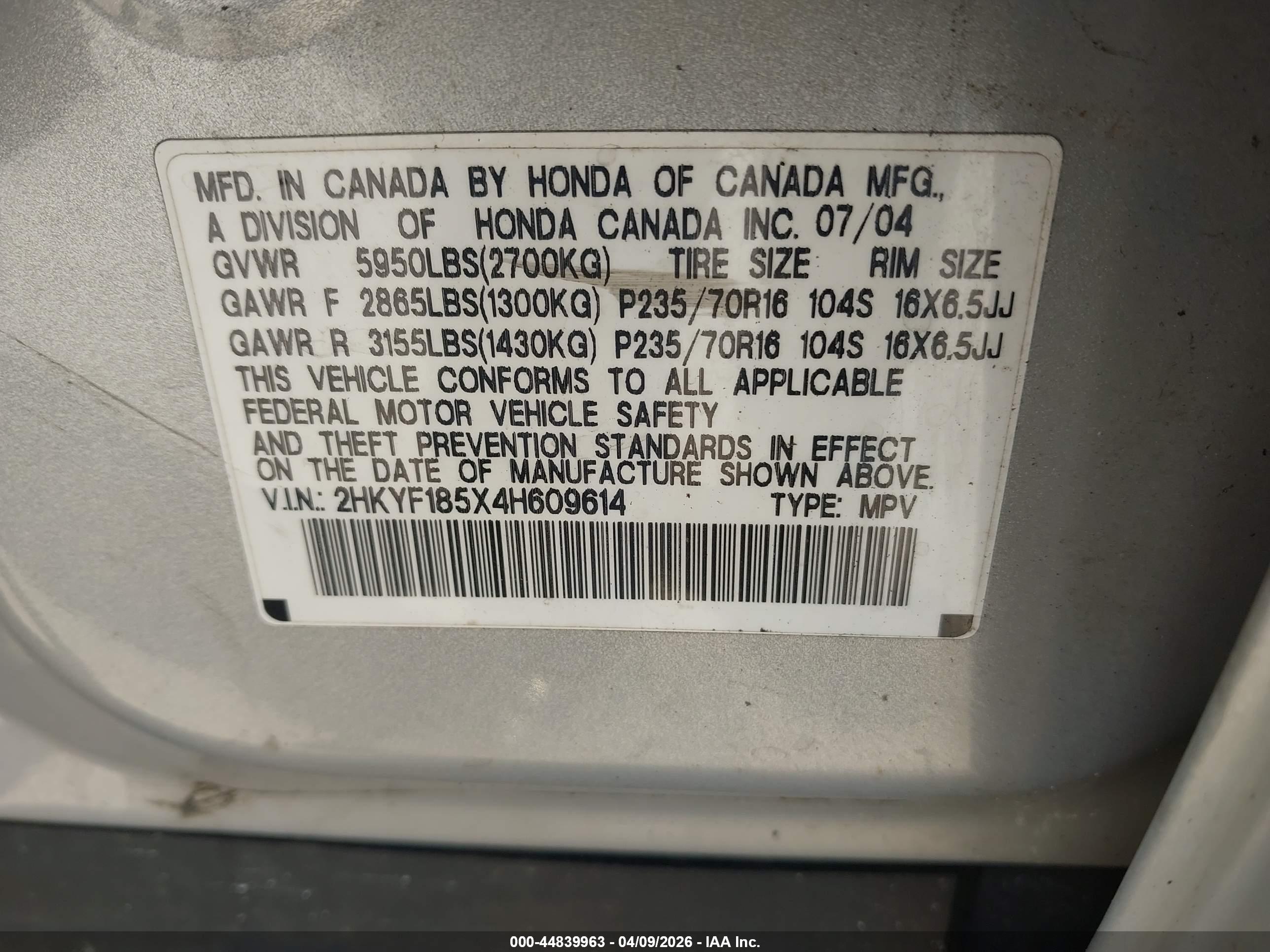 HONDA PILOT image 9