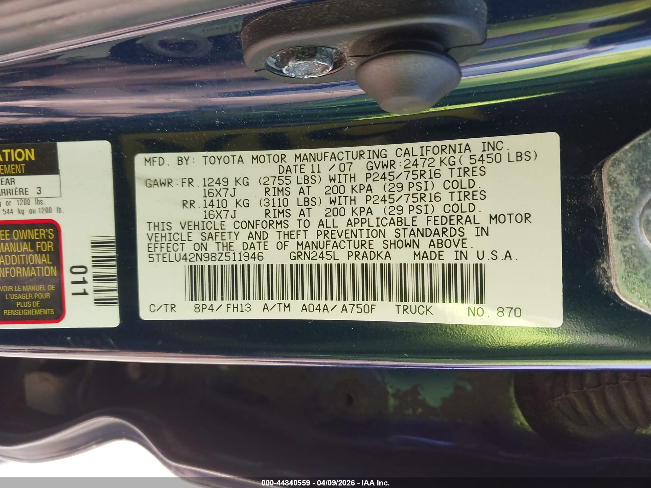 TOYOTA TACOMA image 9