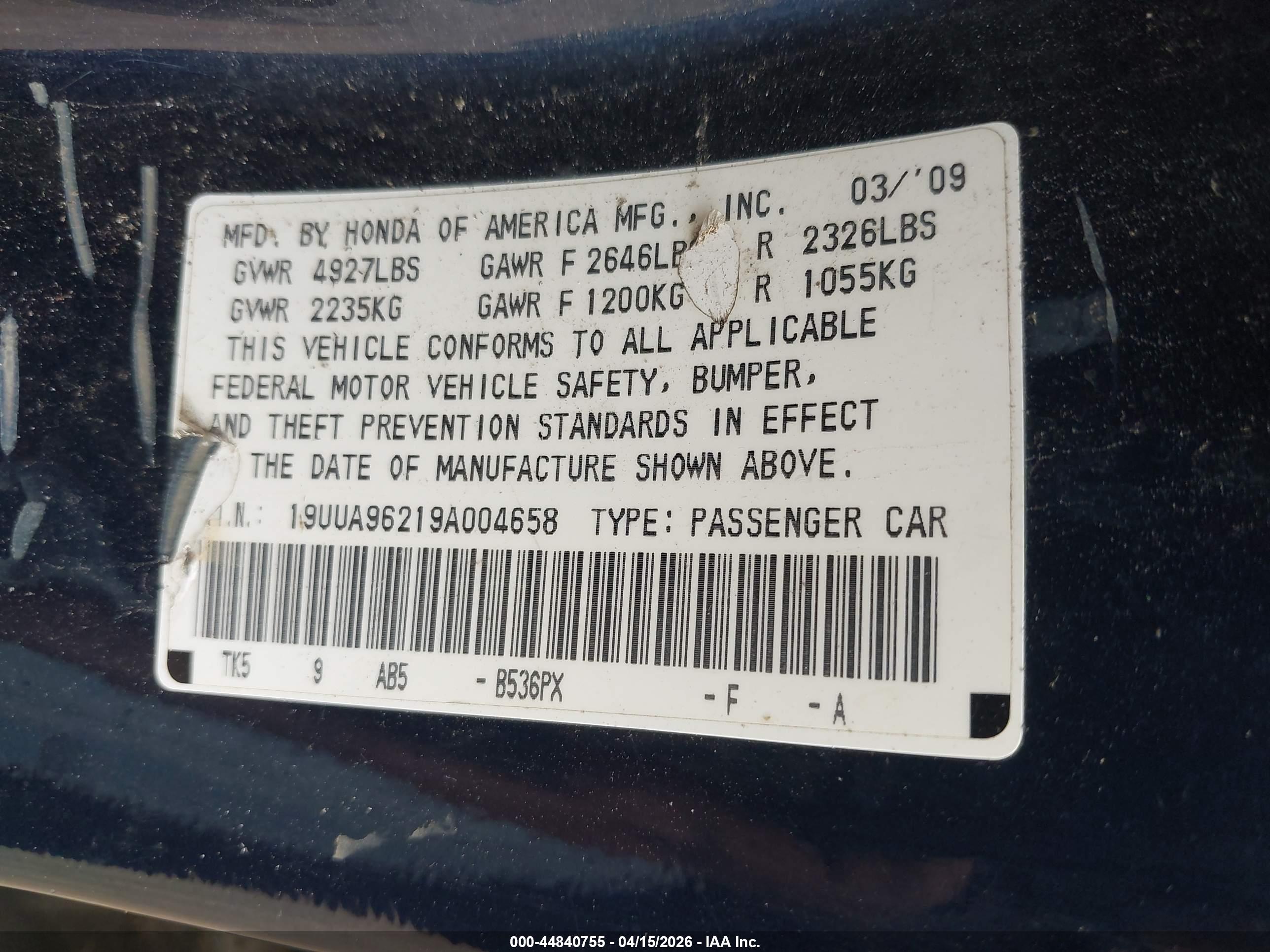 ACURA TL image 9