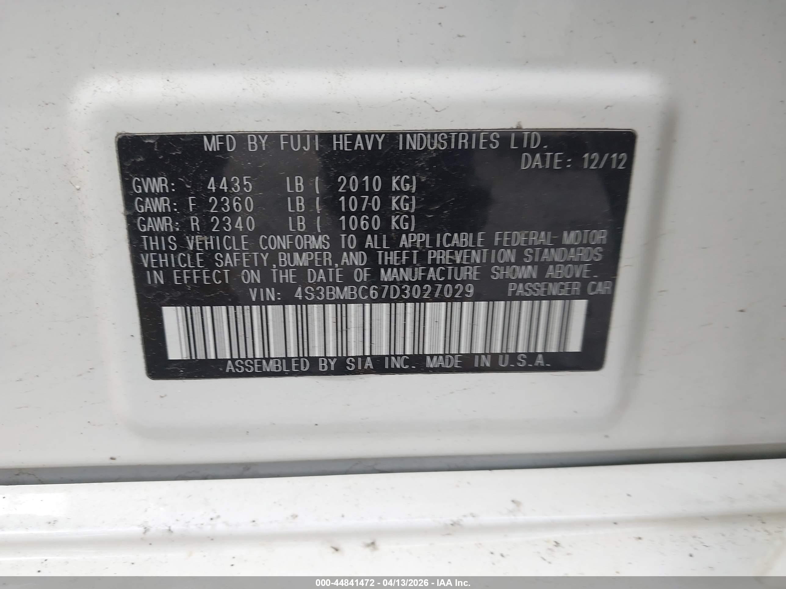 SUBARU LEGACY image 9