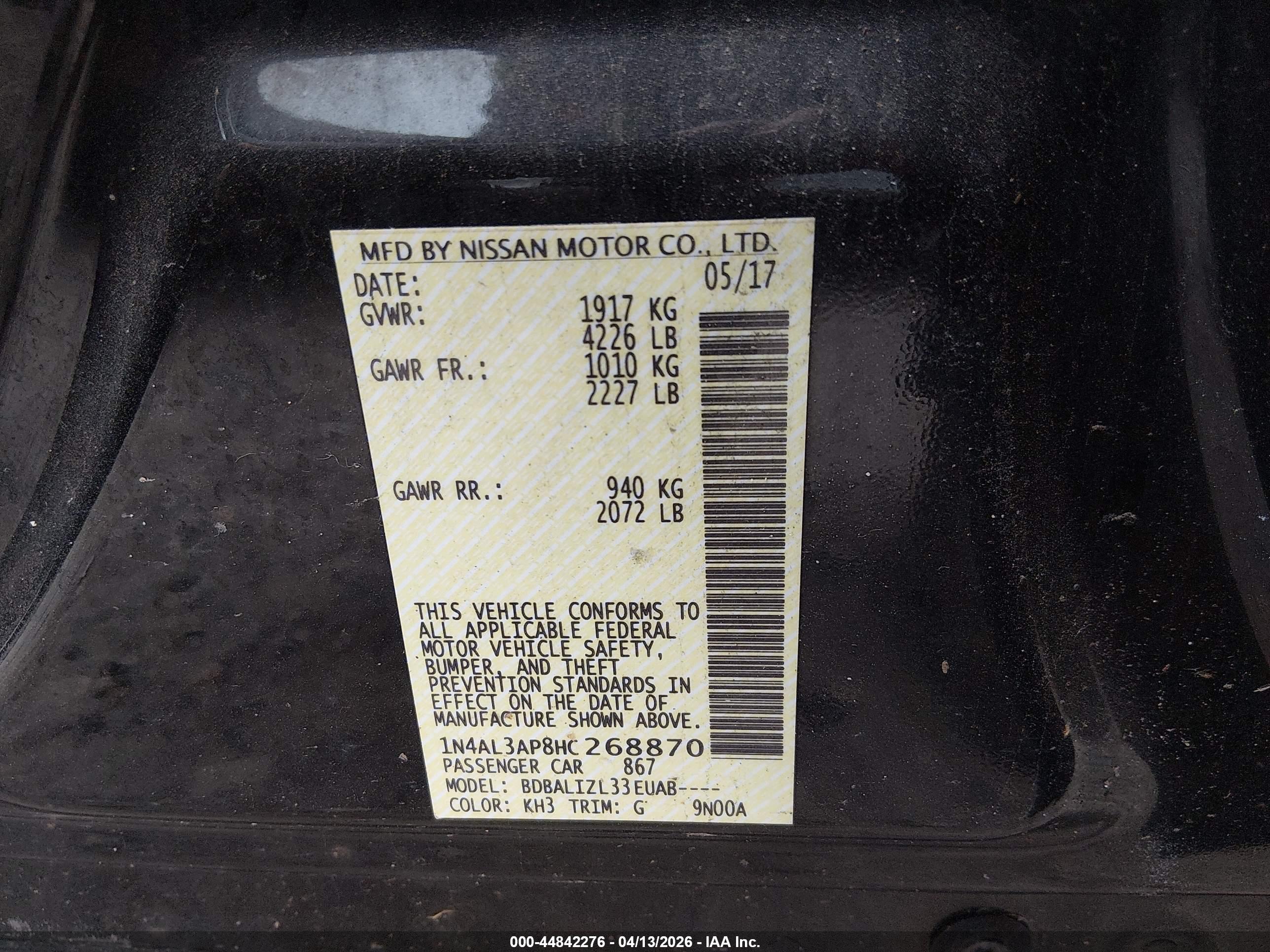 NISSAN ALTIMA image 9