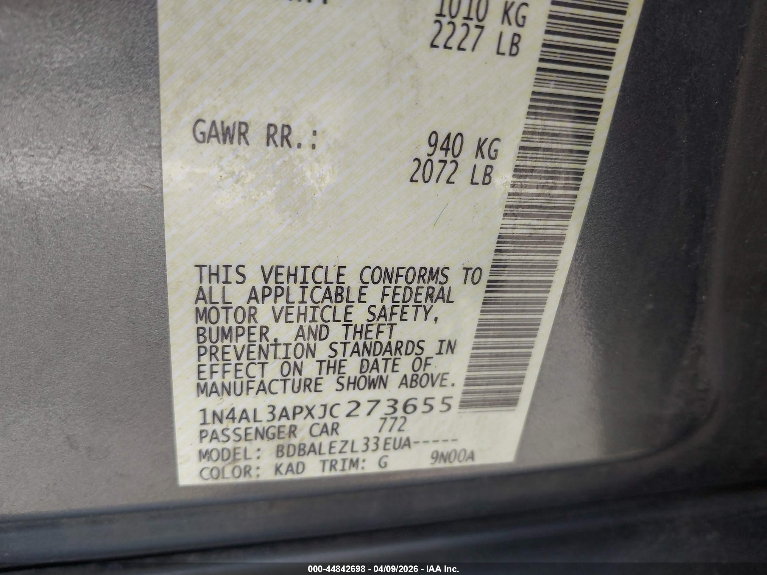 NISSAN ALTIMA image 9
