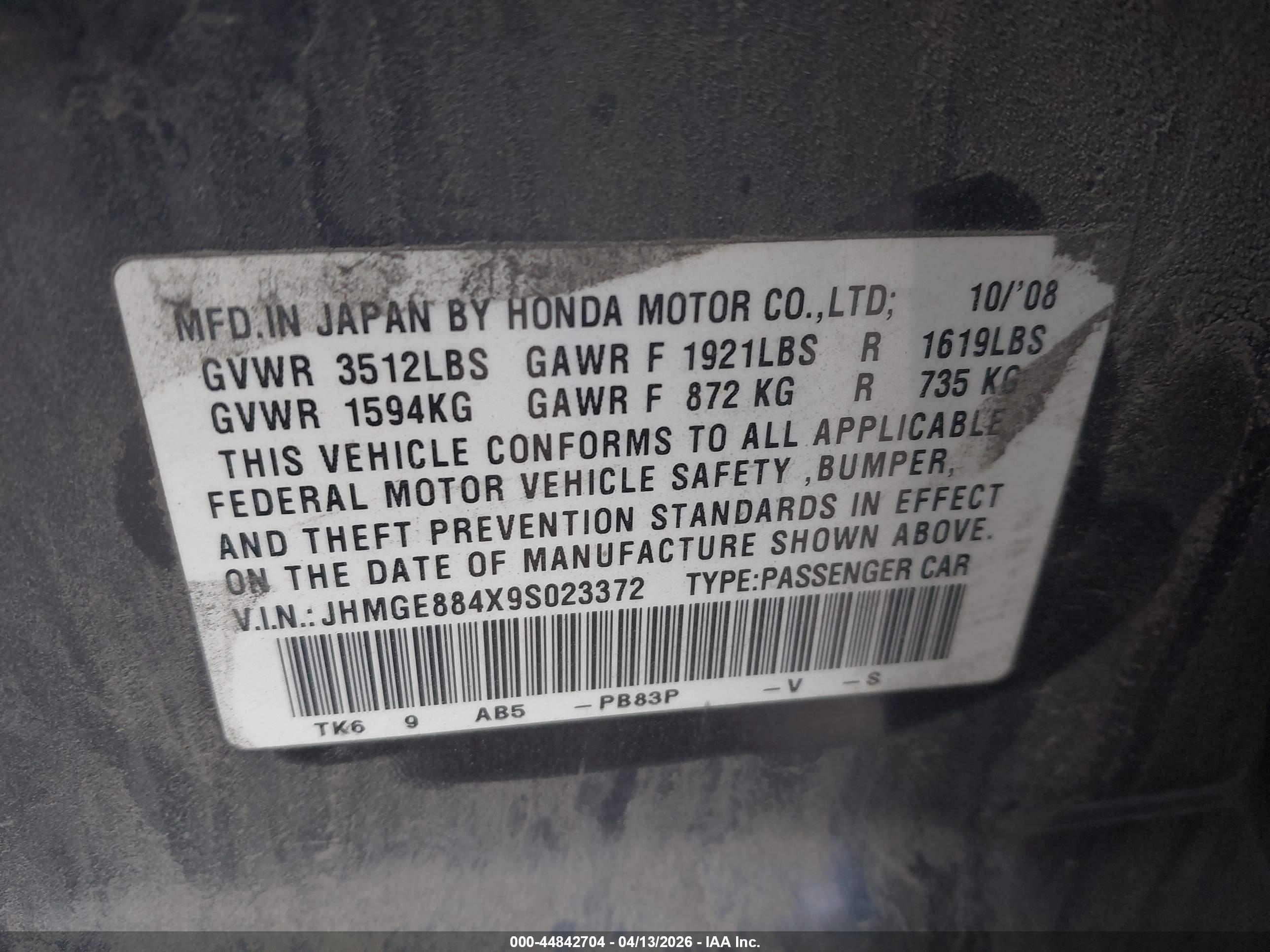 HONDA FIT image 9