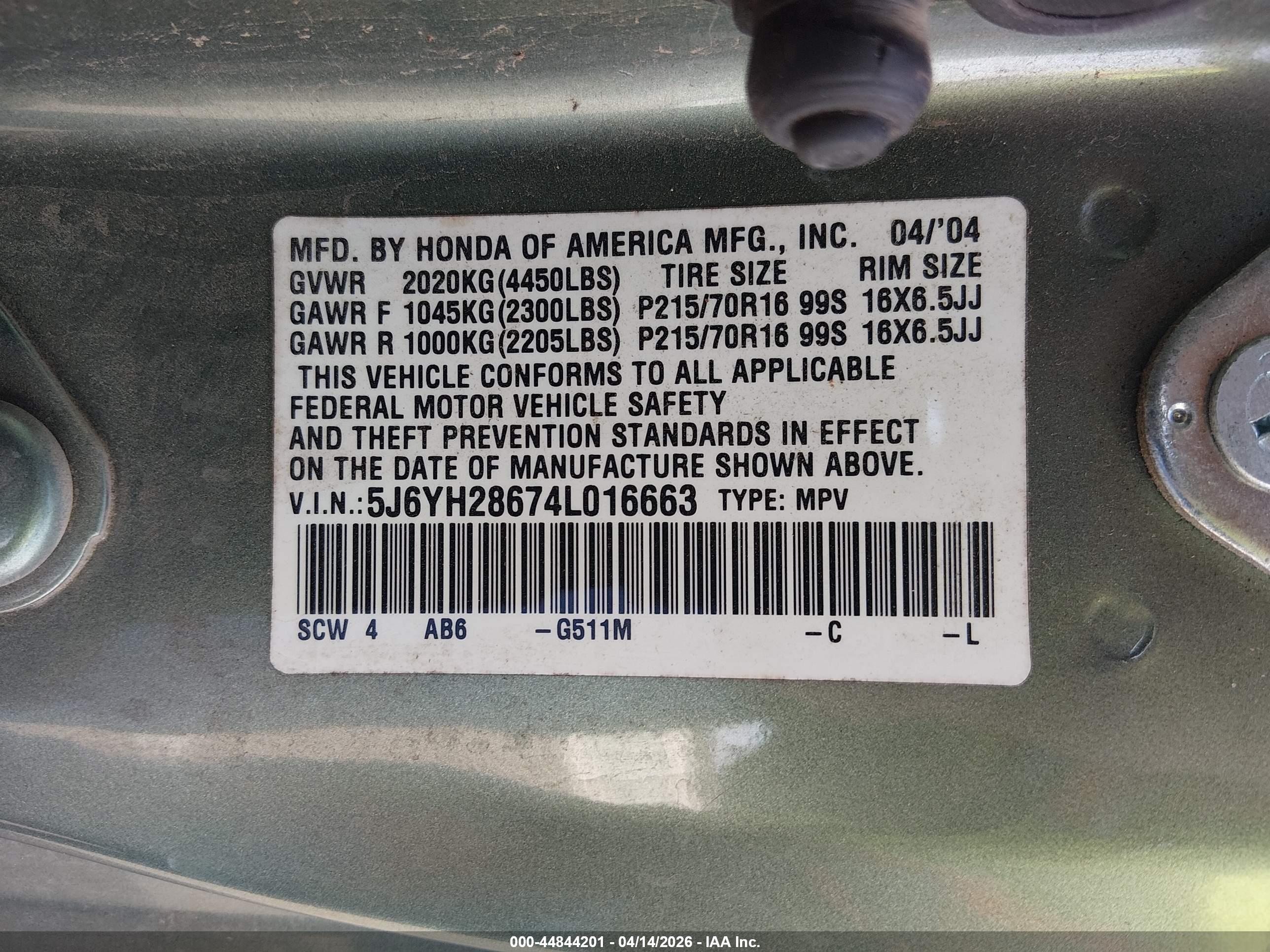 HONDA ELEMENT image 9