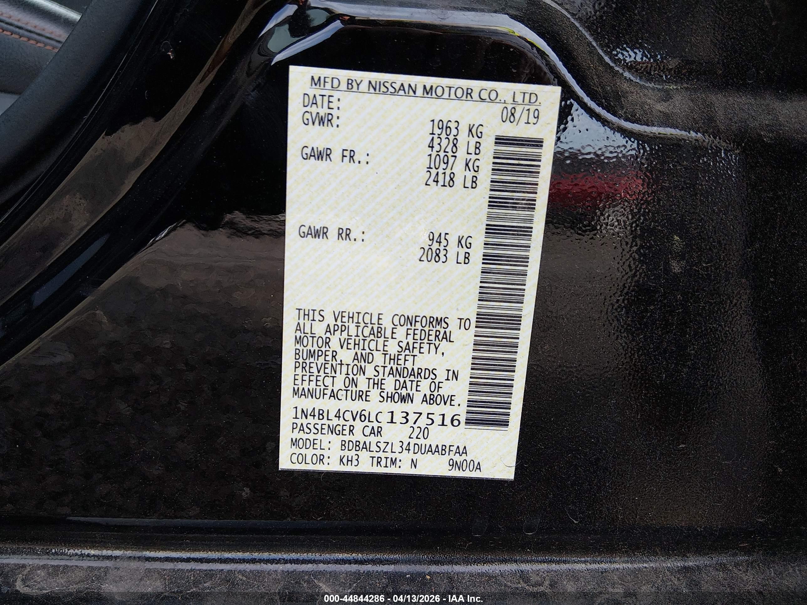 NISSAN ALTIMA image 9
