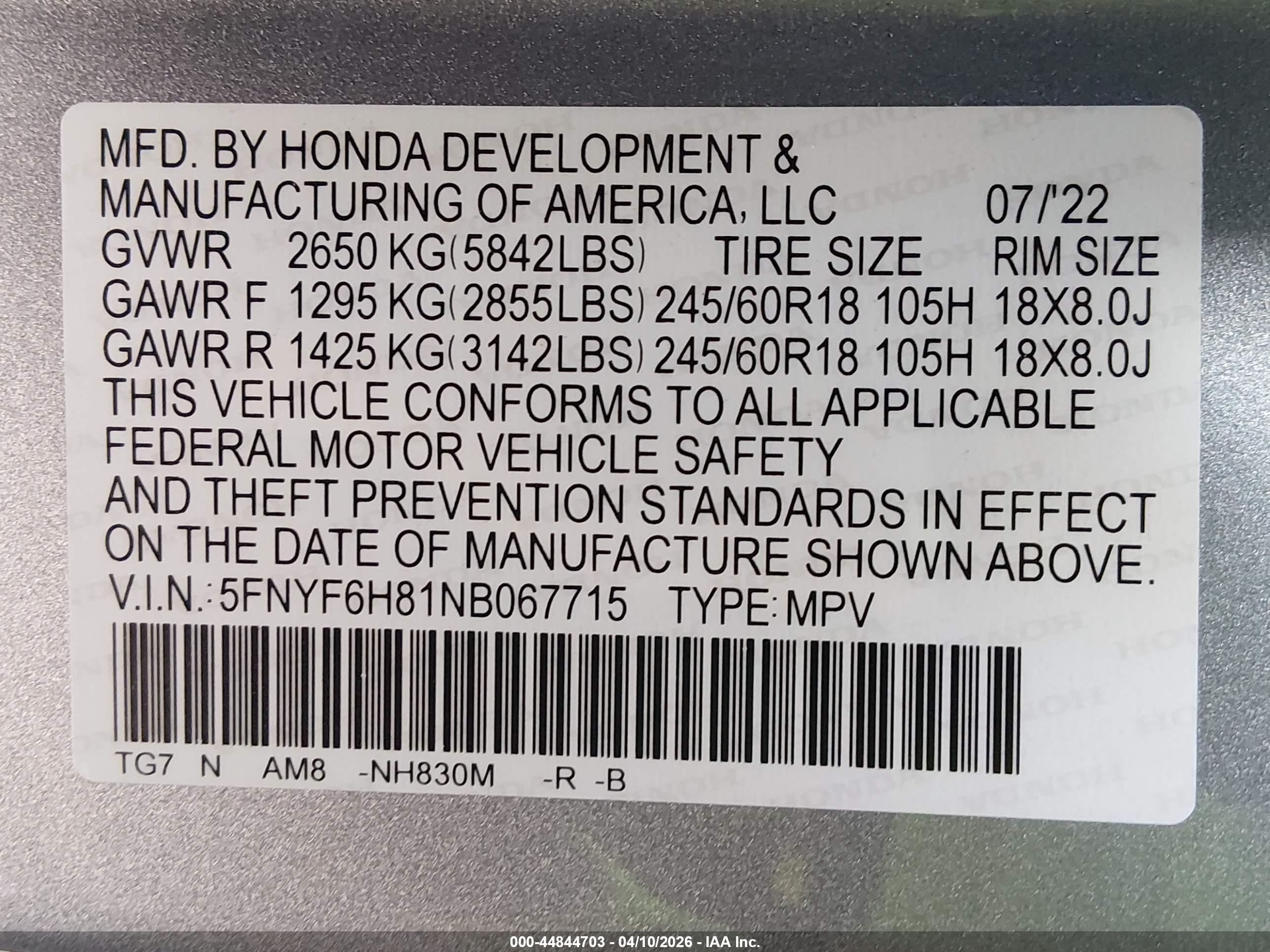 HONDA PILOT image 9