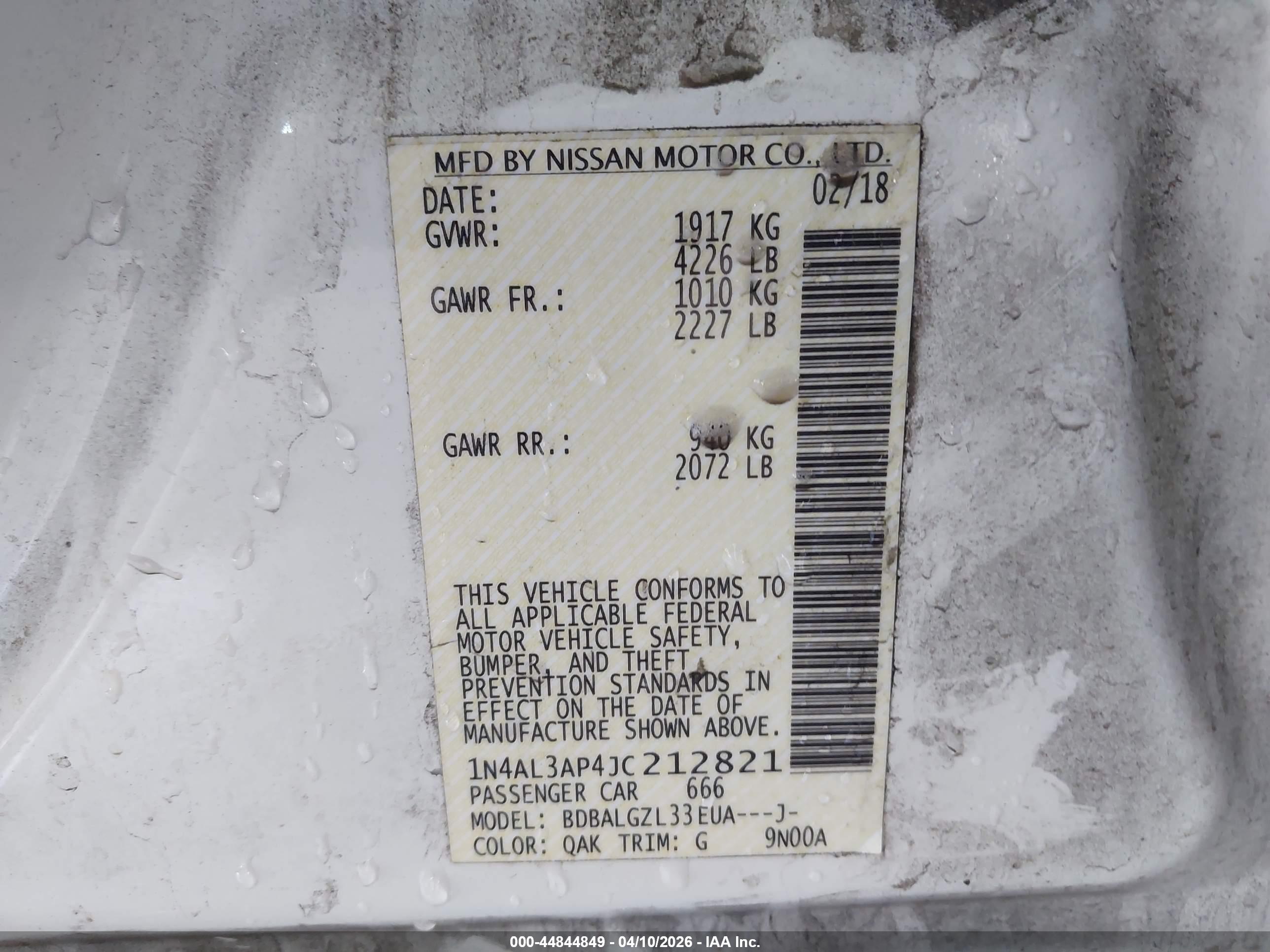 NISSAN ALTIMA image 9
