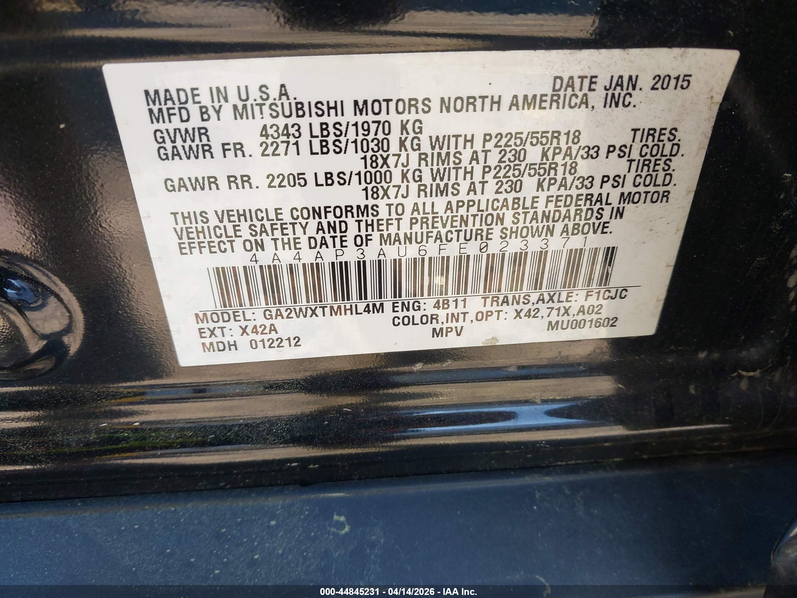 MITSUBISHI OUTLANDER image 9