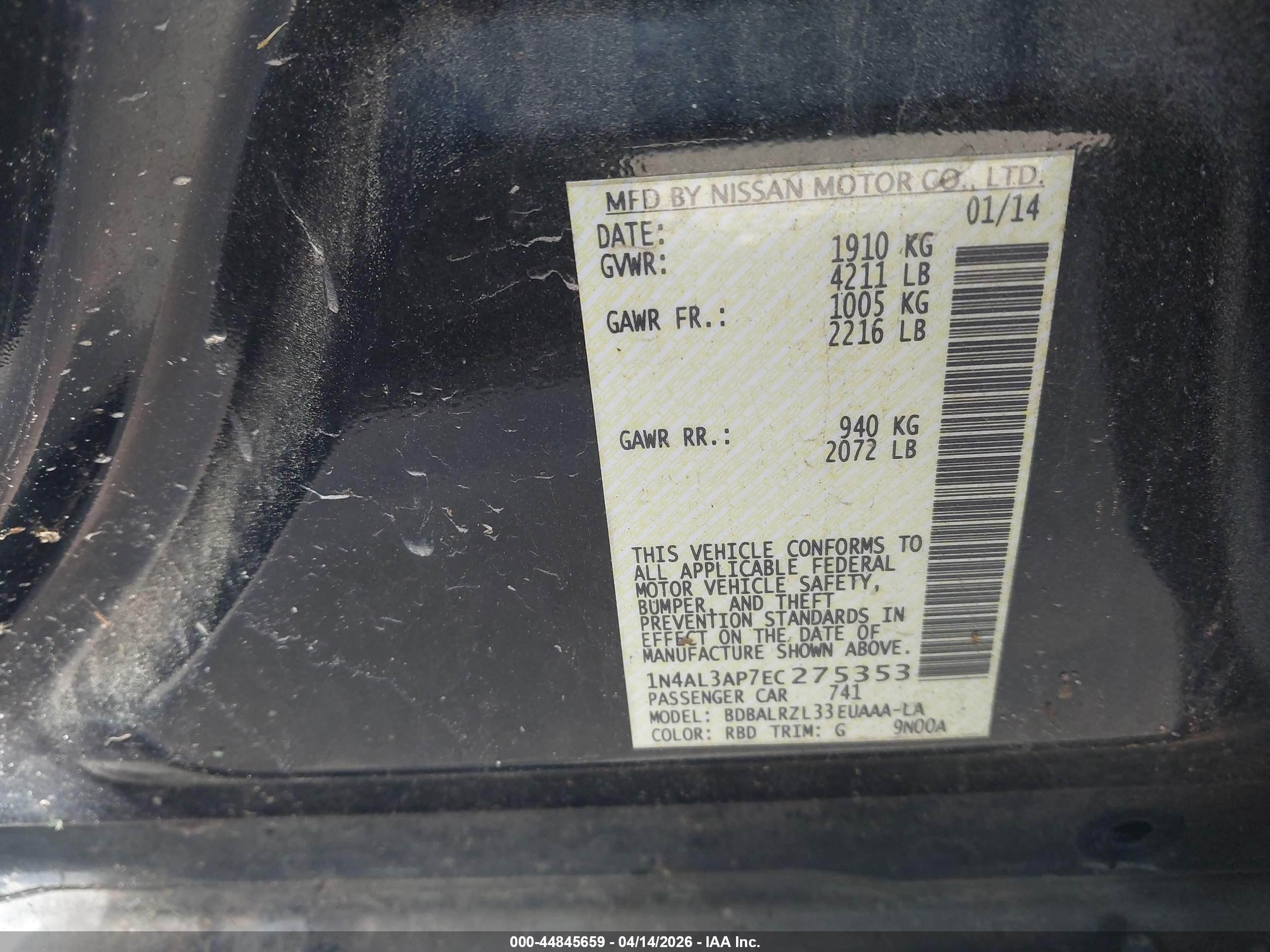 NISSAN ALTIMA image 9