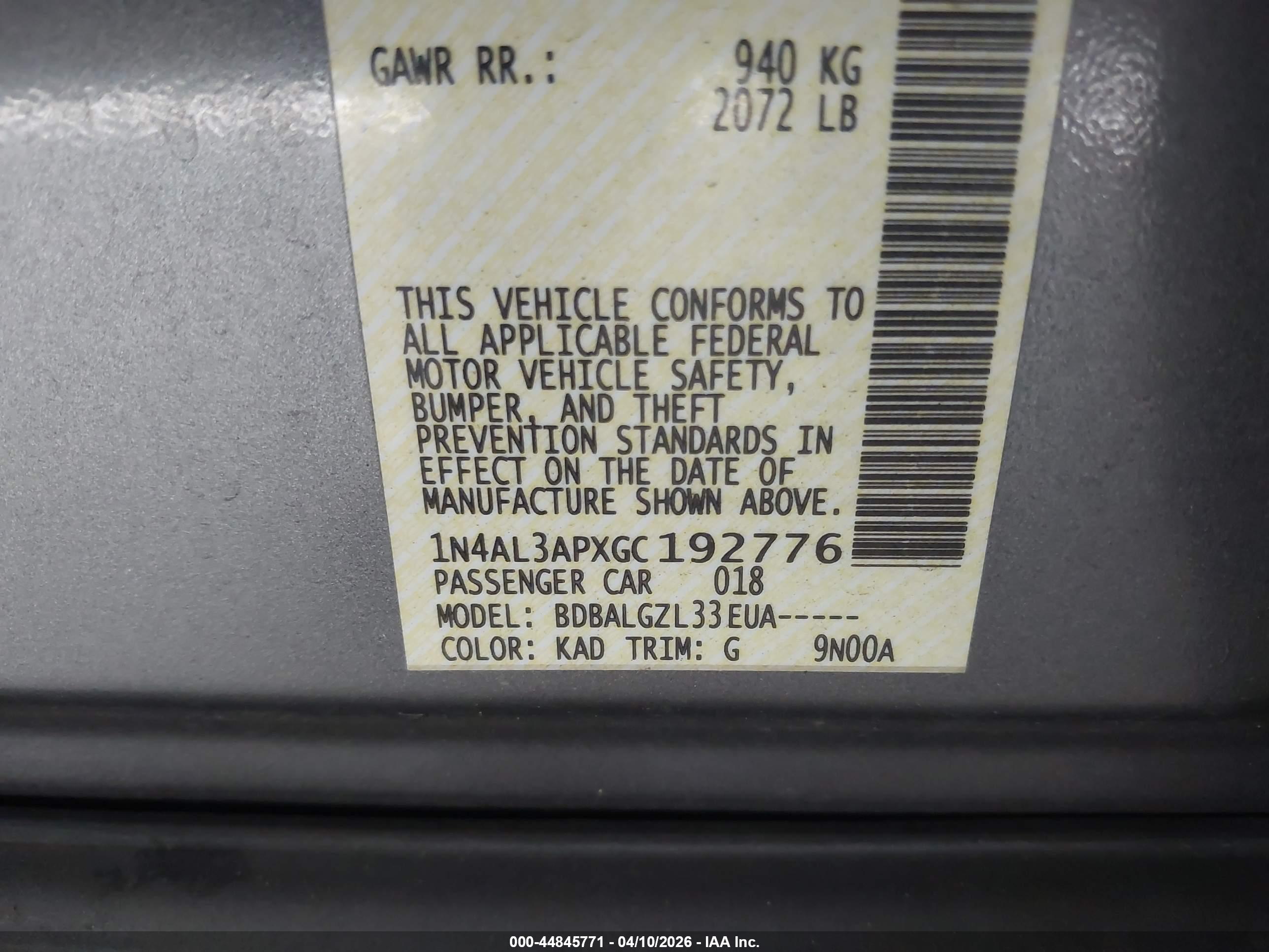 NISSAN ALTIMA image 9