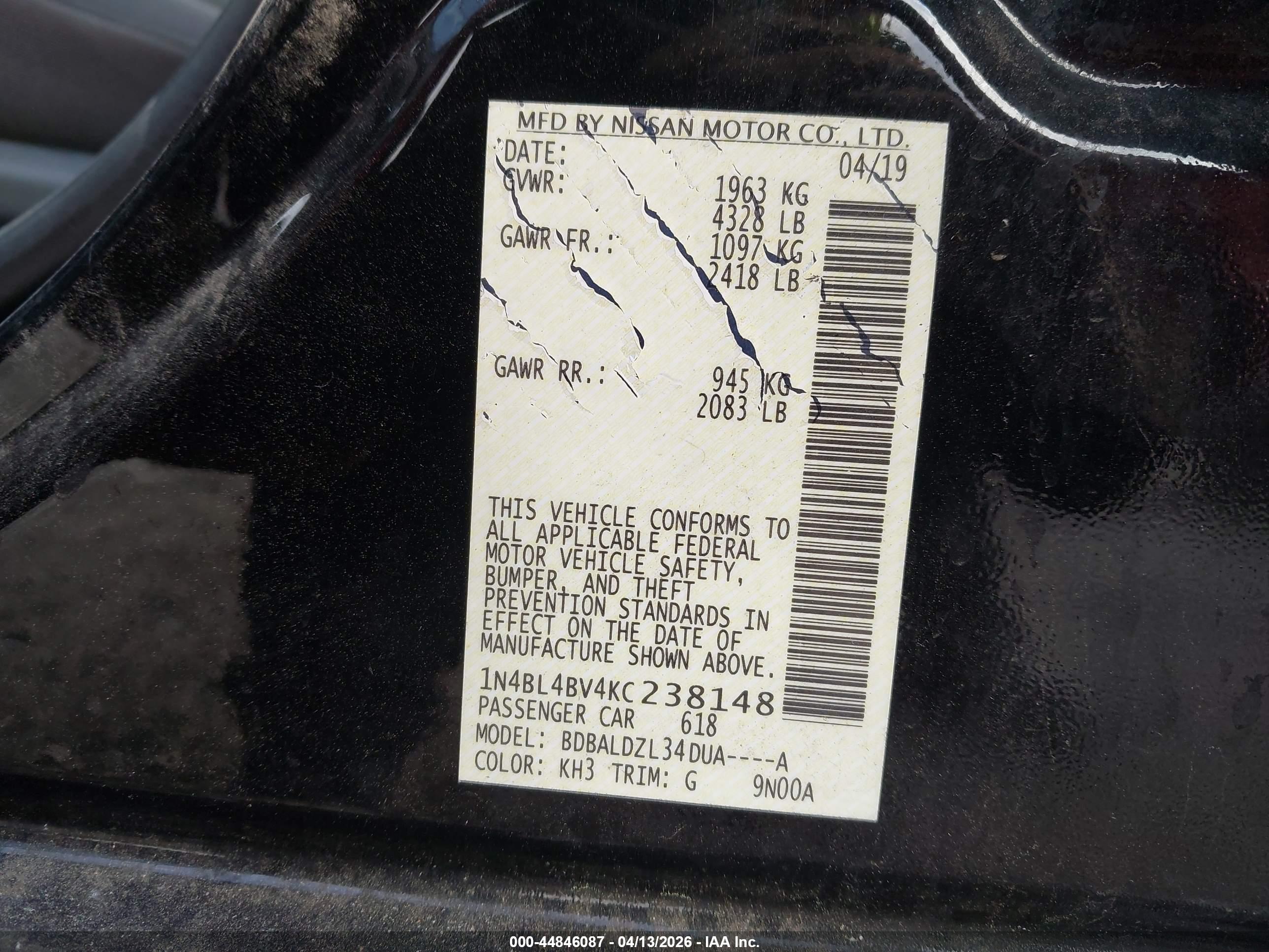 NISSAN ALTIMA image 9