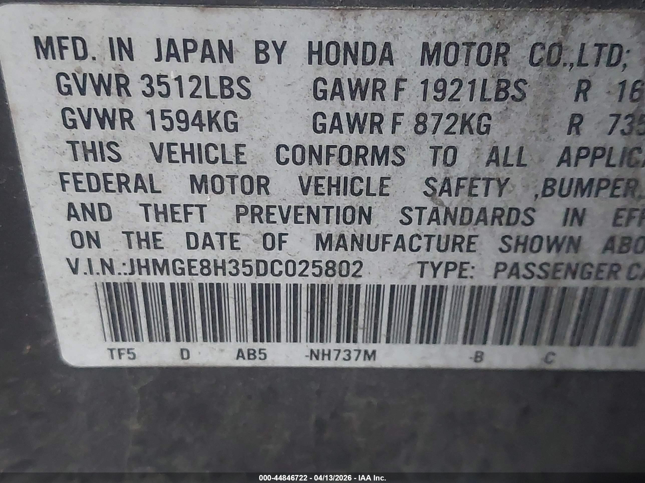 HONDA FIT image 9