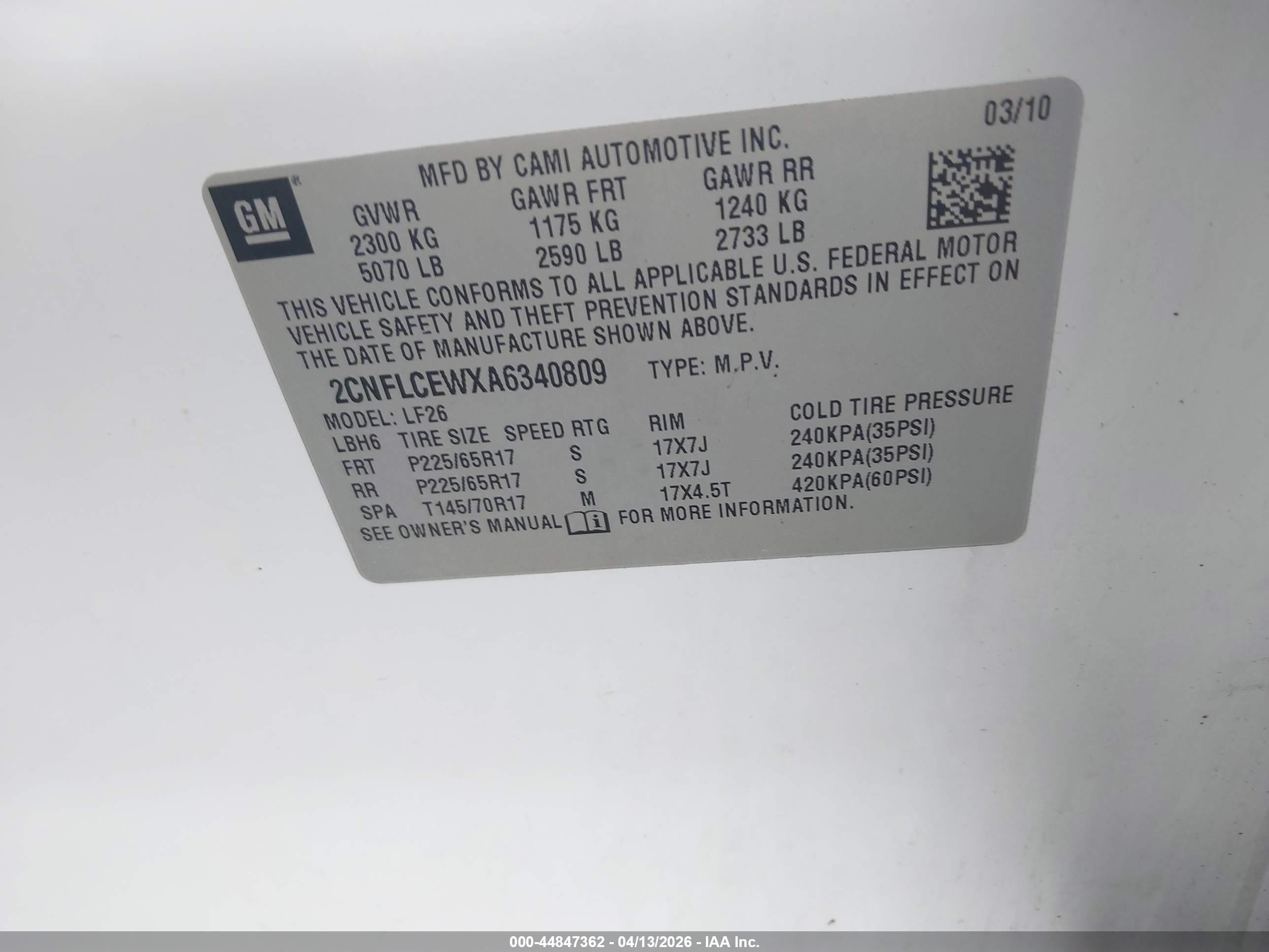 CHEVROLET EQUINOX image 9