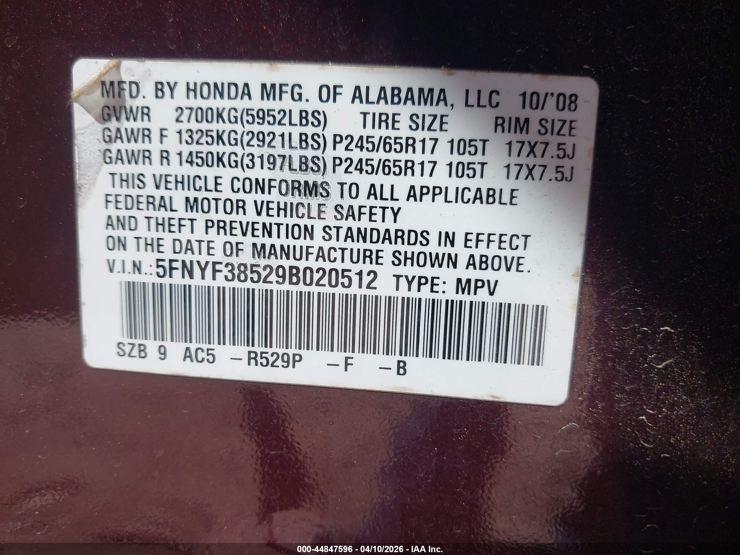 HONDA PILOT image 9