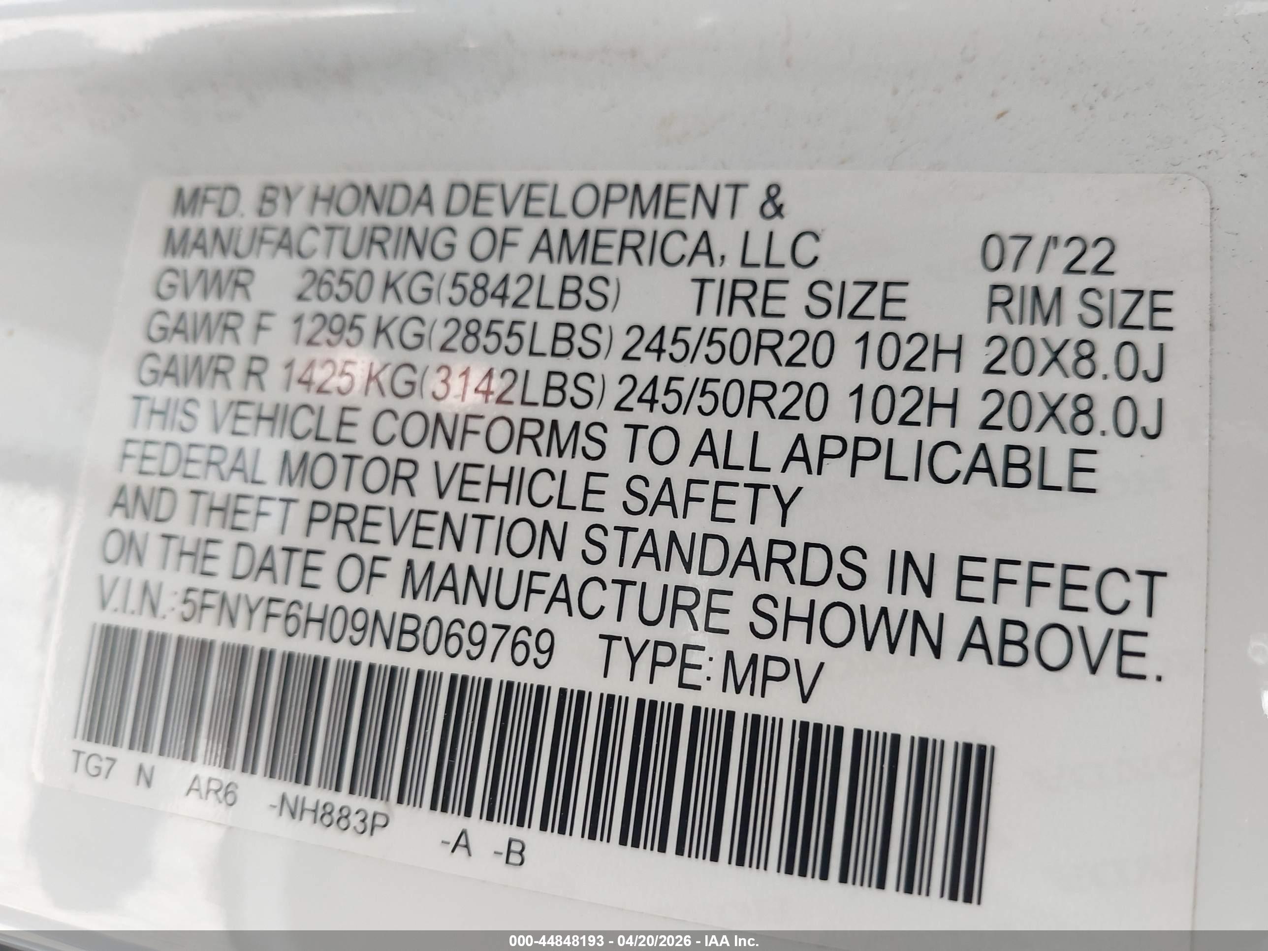 HONDA PILOT image 9