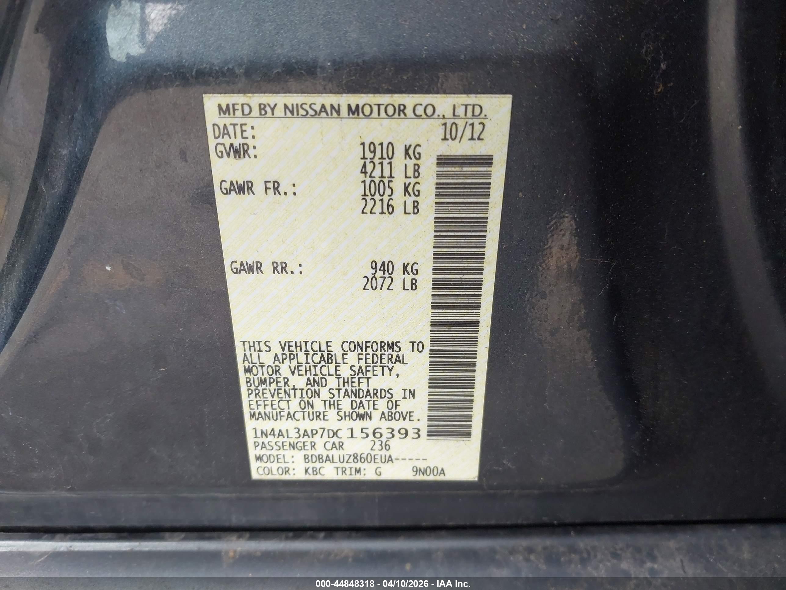 NISSAN ALTIMA image 9