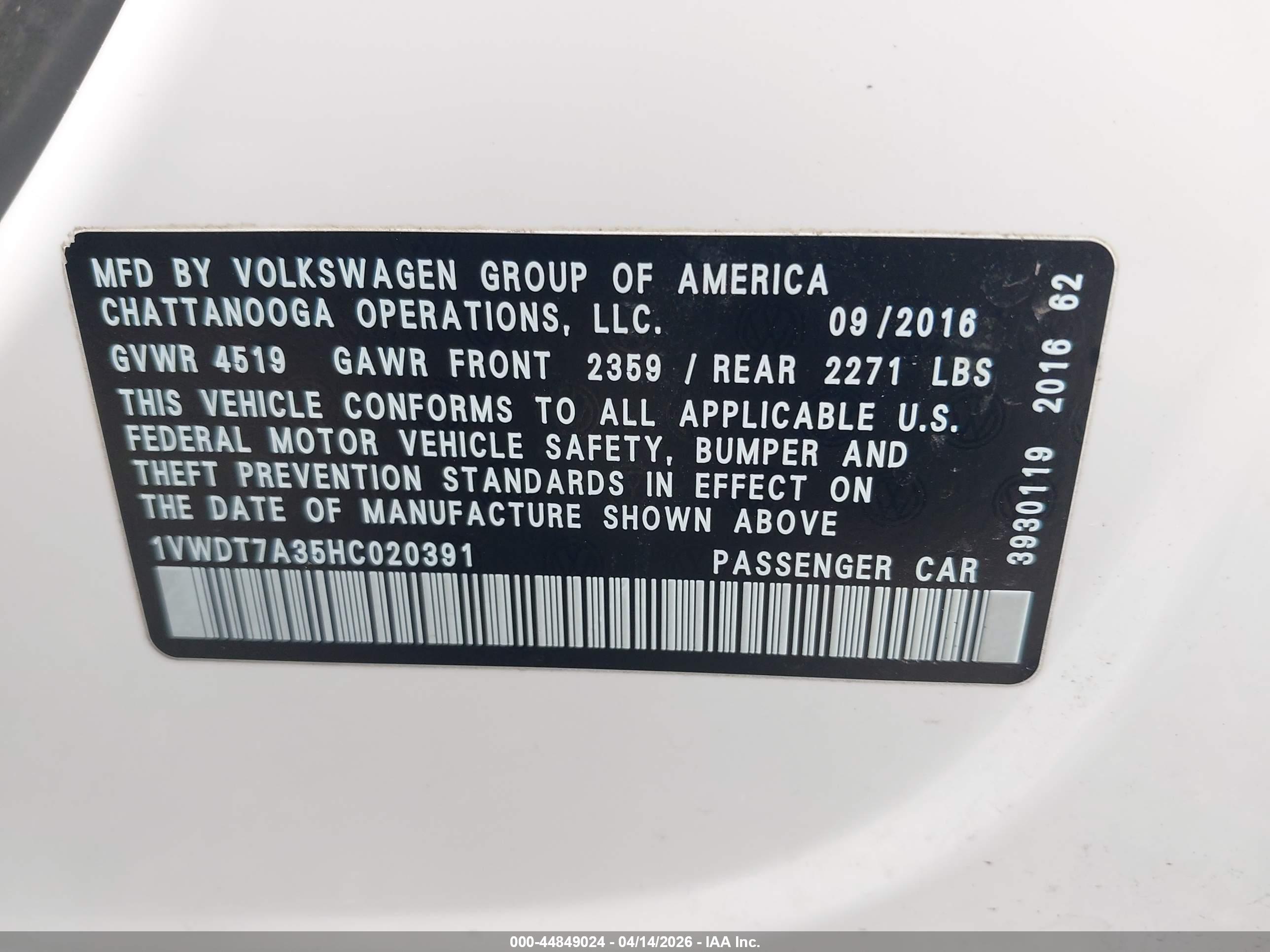 VOLKSWAGEN PASSAT image 9