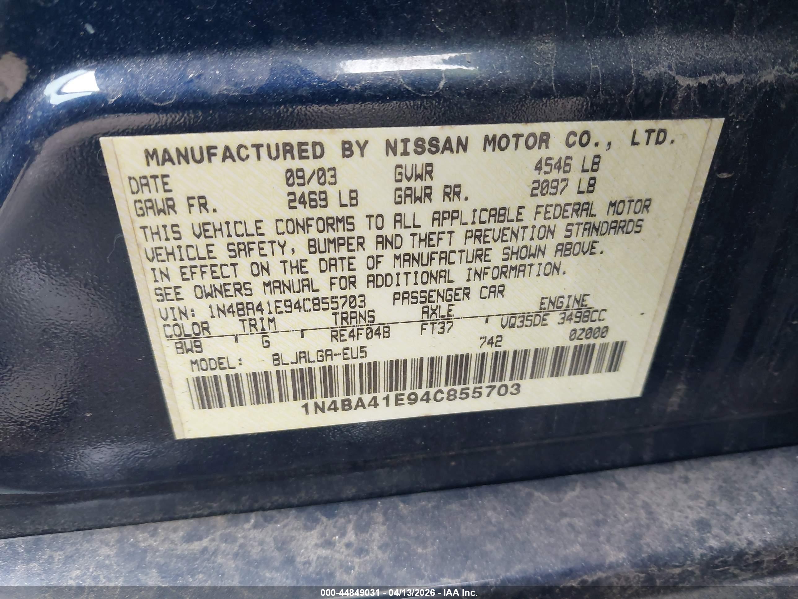 NISSAN MAXIMA image 9