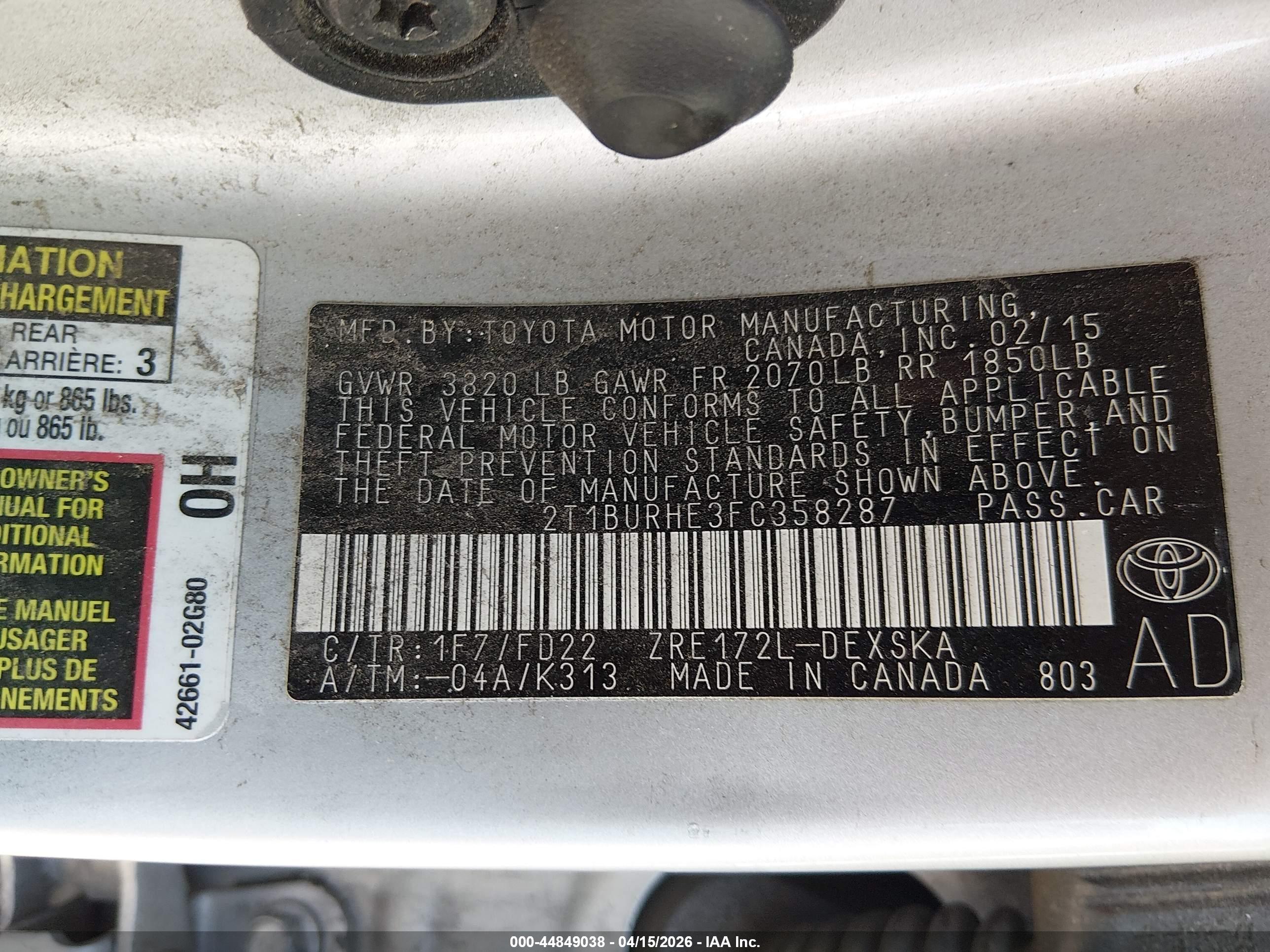 TOYOTA COROLLA image 9