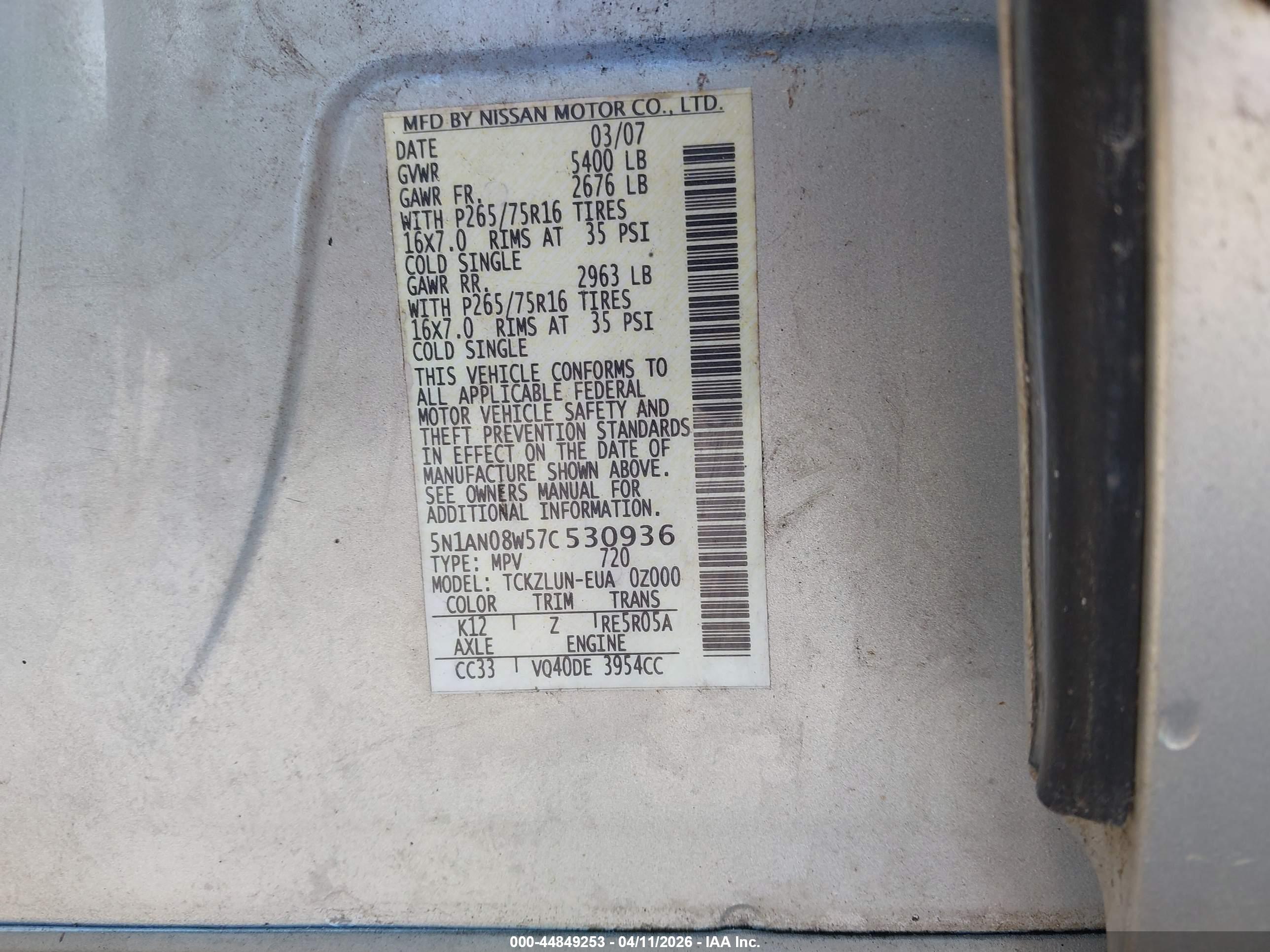 NISSAN XTERRA image 9