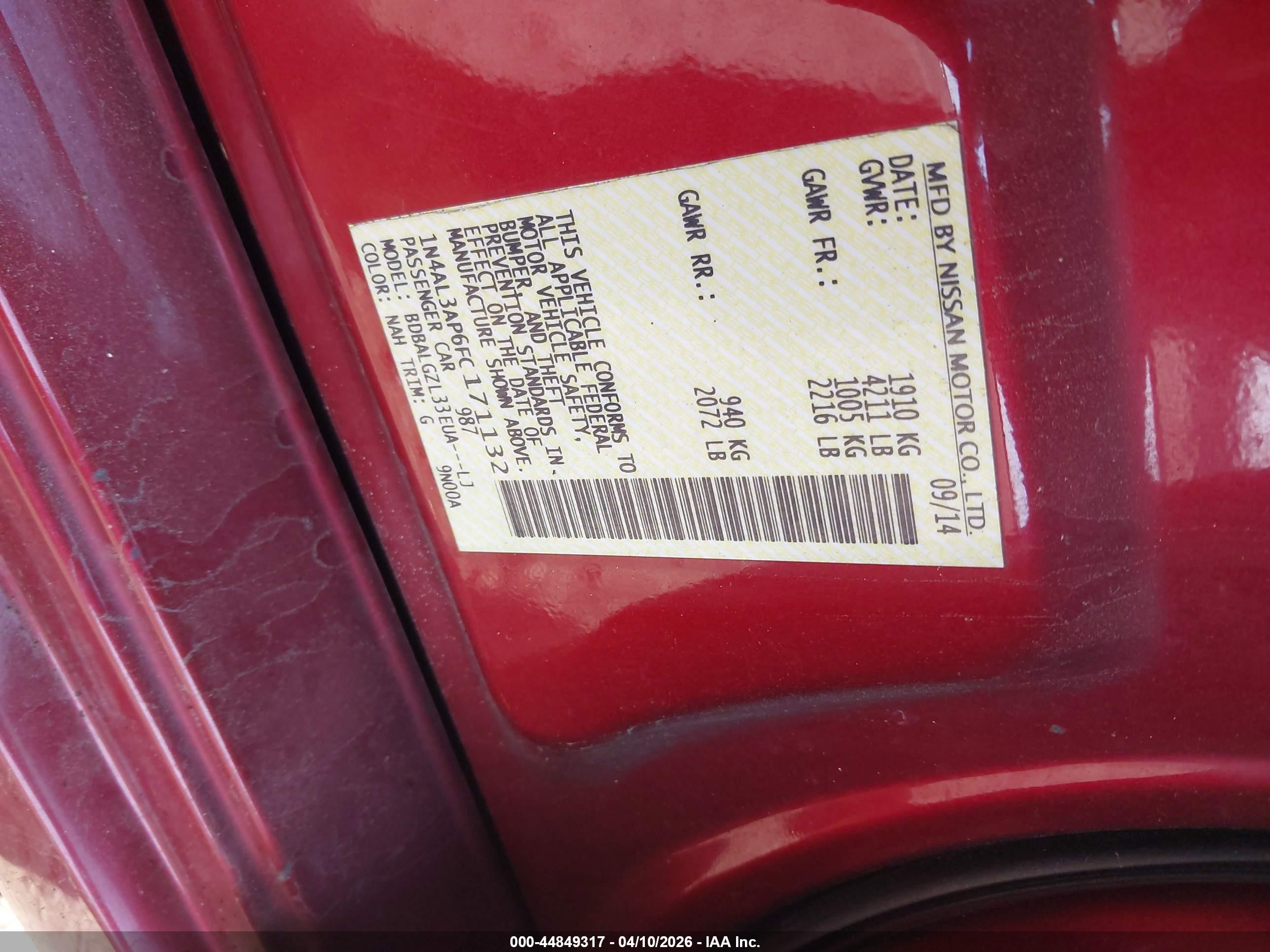 NISSAN ALTIMA image 9