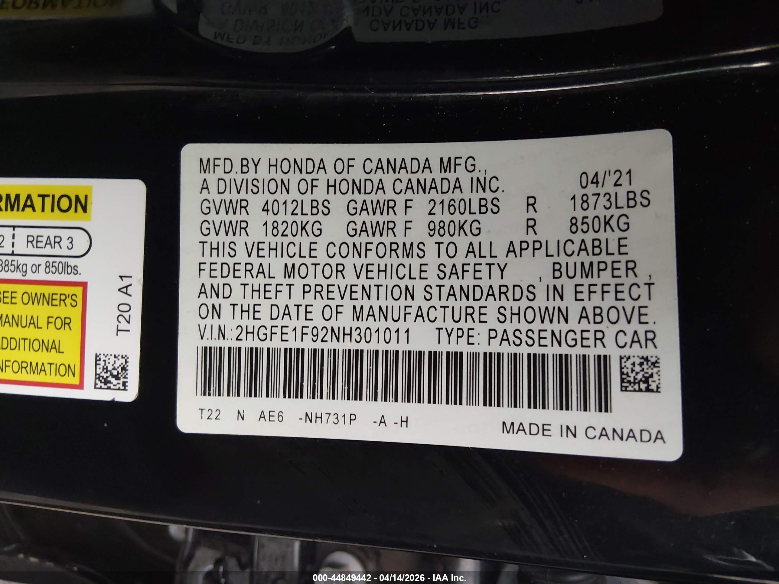 HONDA CIVIC image 9