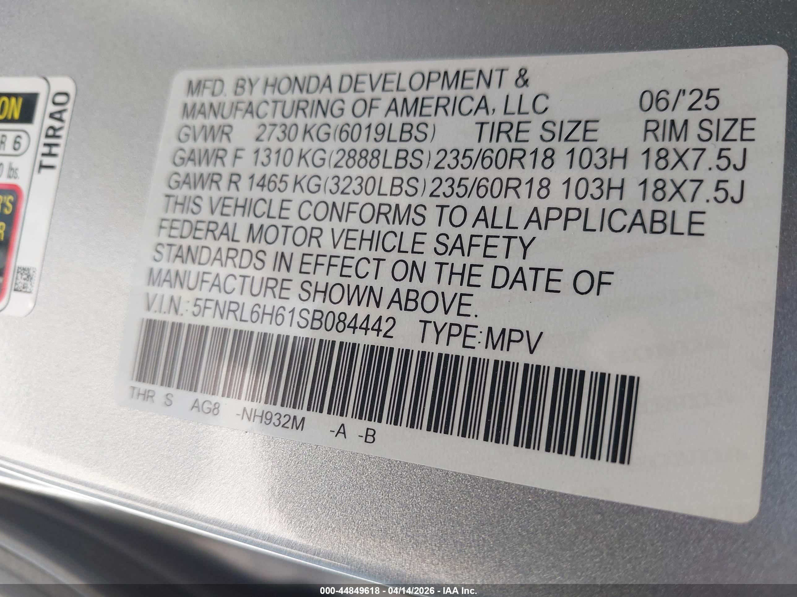 HONDA ODYSSEY image 9