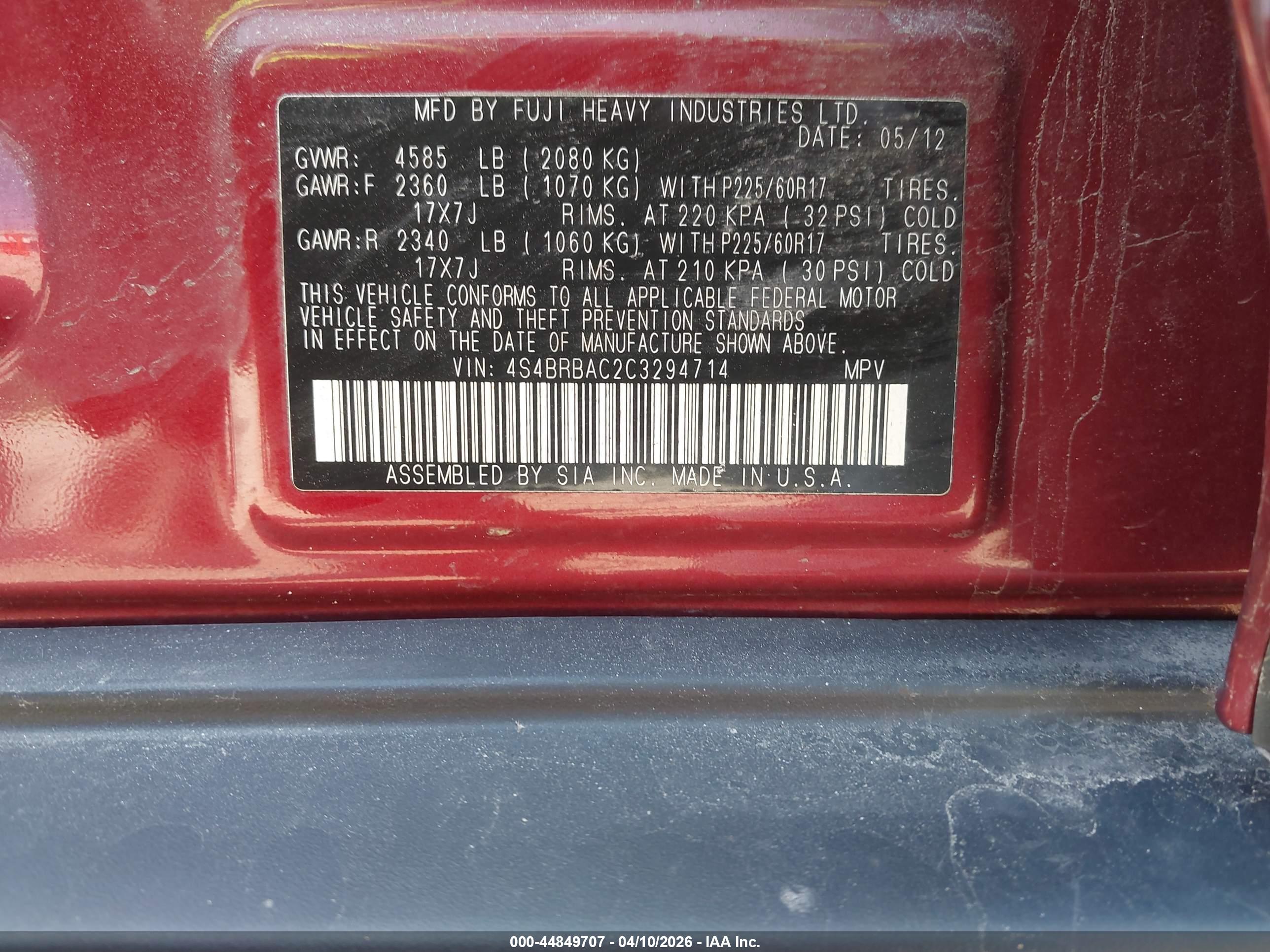 SUBARU OUTBACK image 9