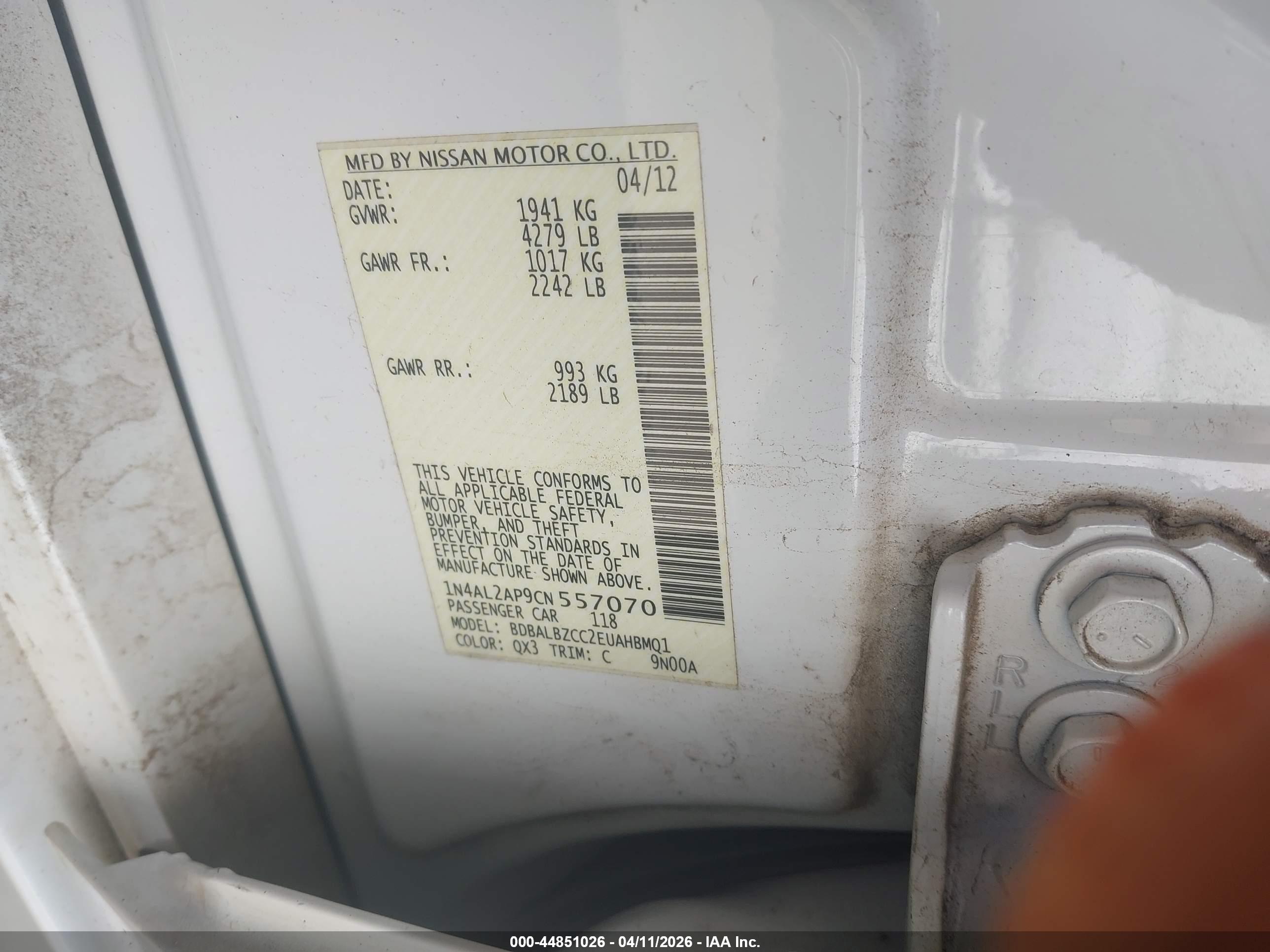 NISSAN ALTIMA image 9