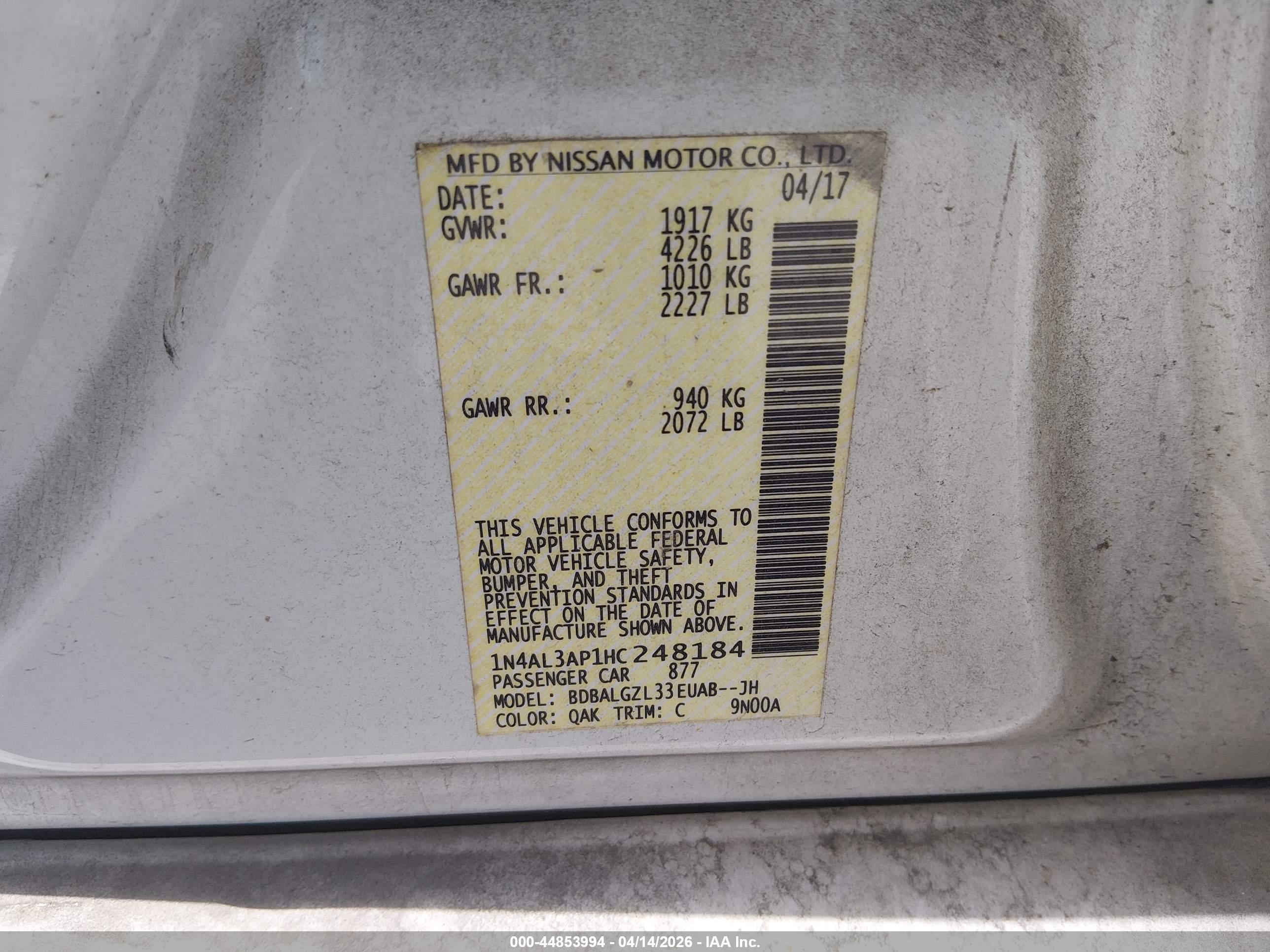 NISSAN ALTIMA image 9