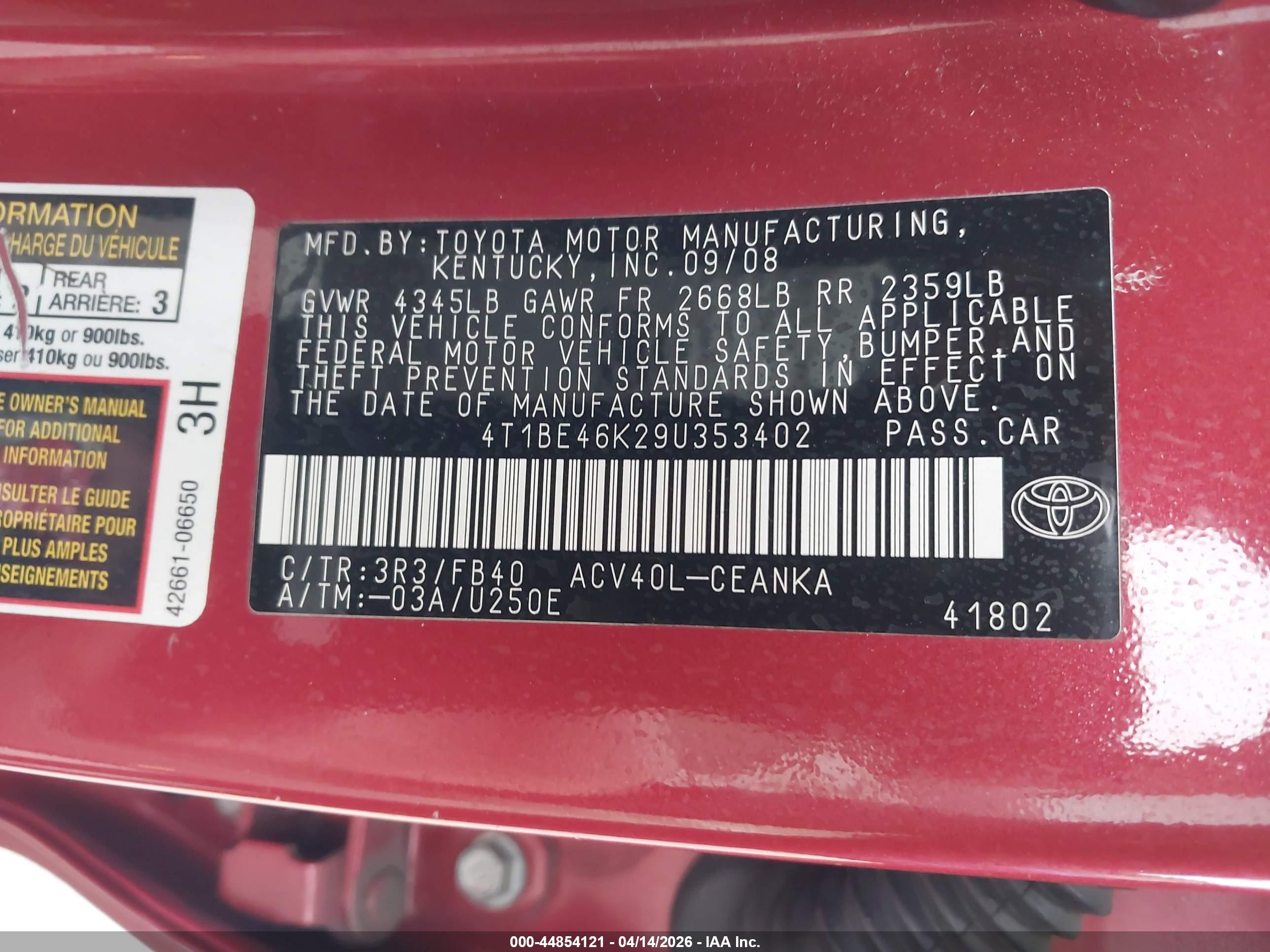 TOYOTA CAMRY image 9