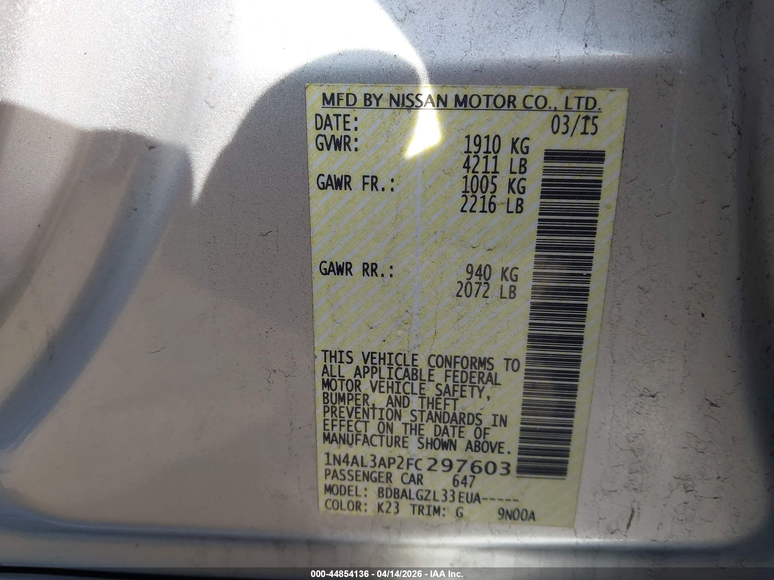 NISSAN ALTIMA image 9
