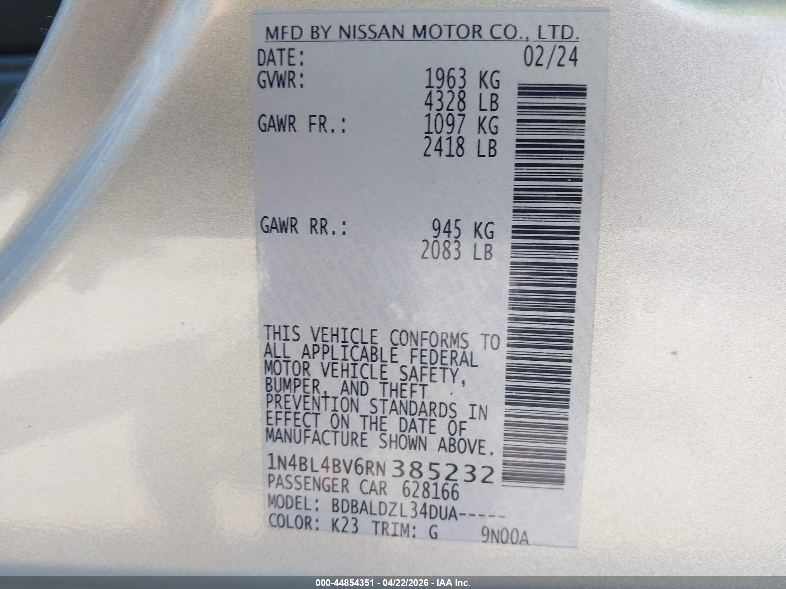 NISSAN ALTIMA image 9