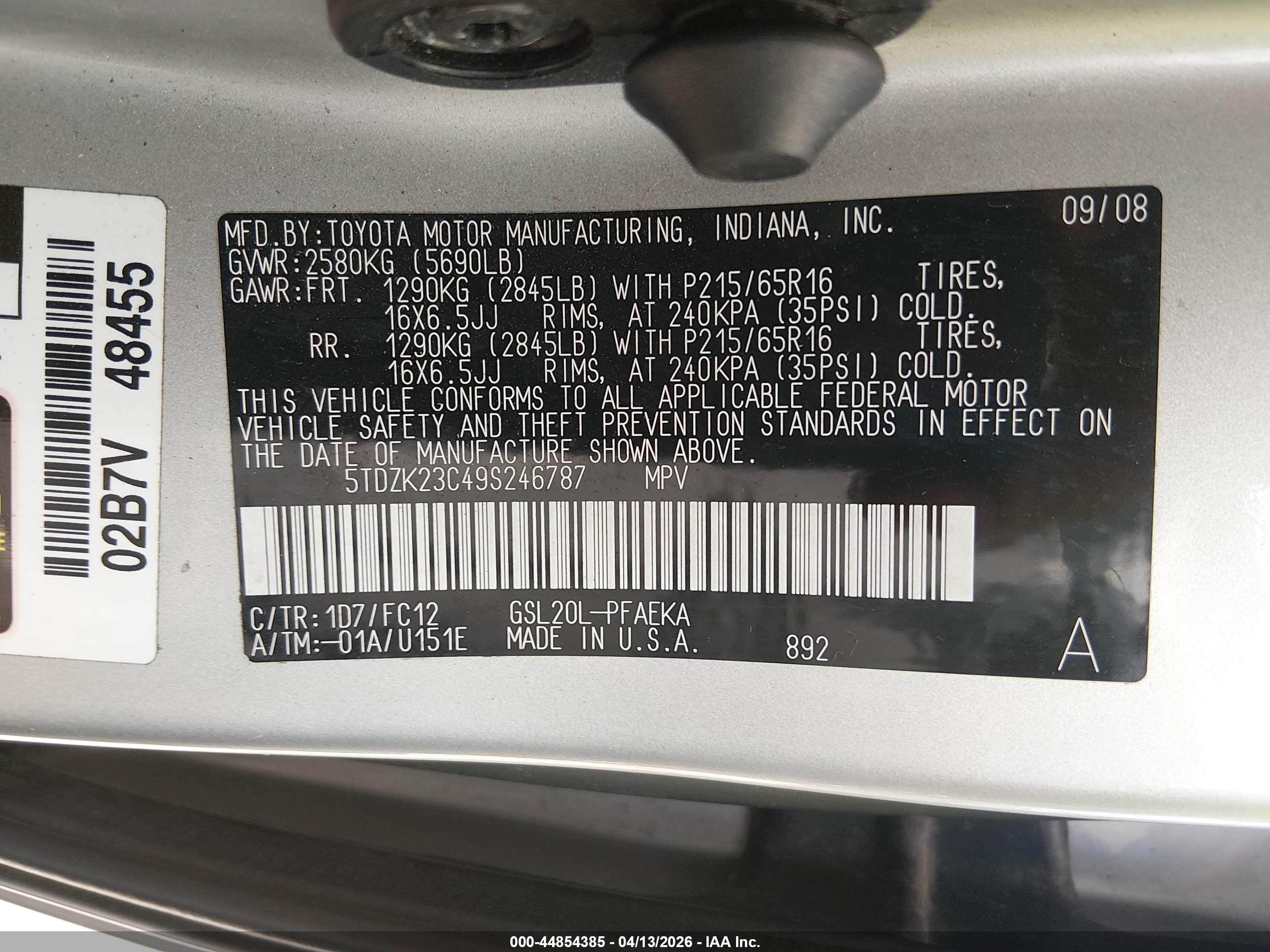 TOYOTA SIENNA image 9