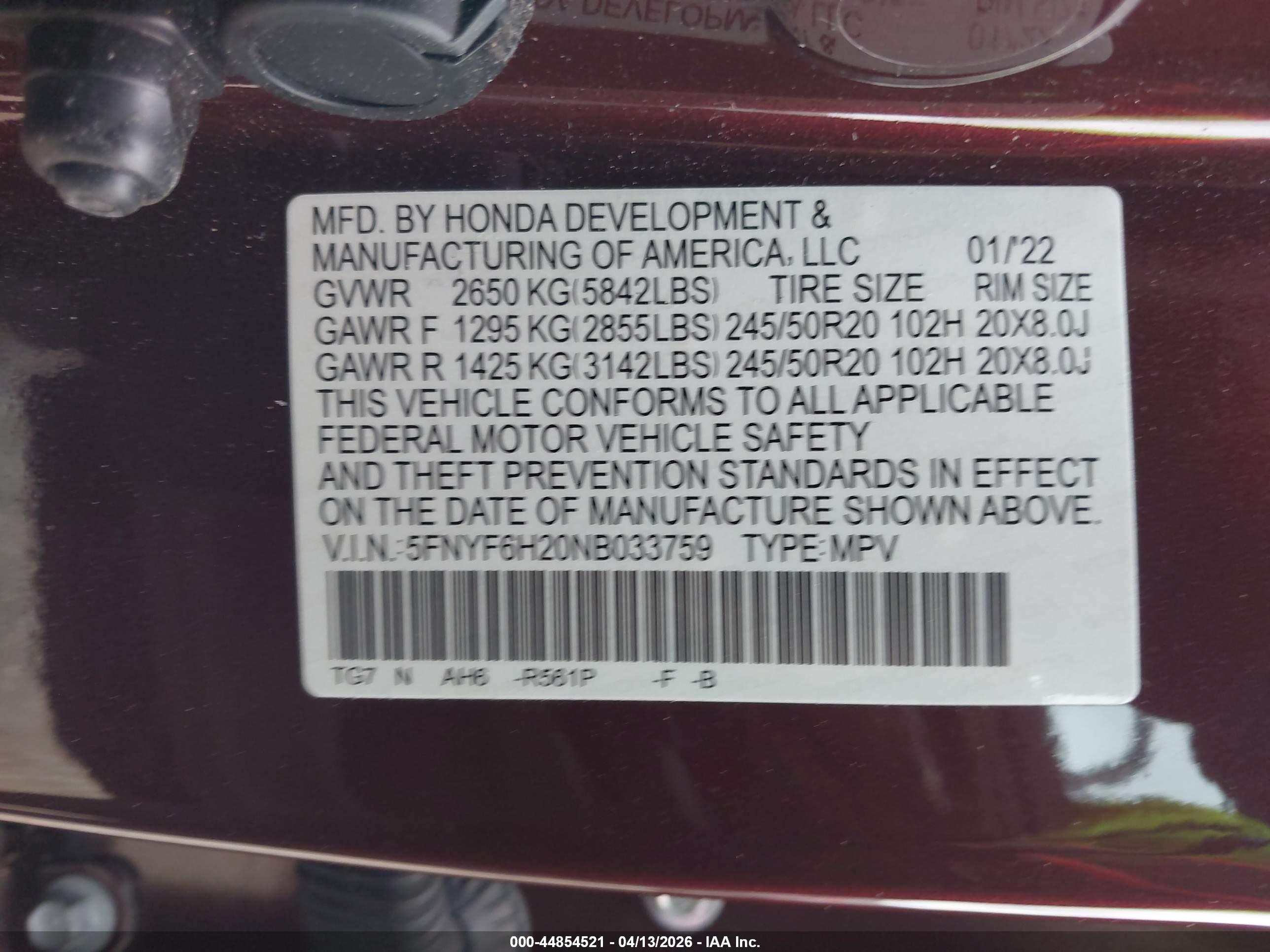HONDA PILOT image 9