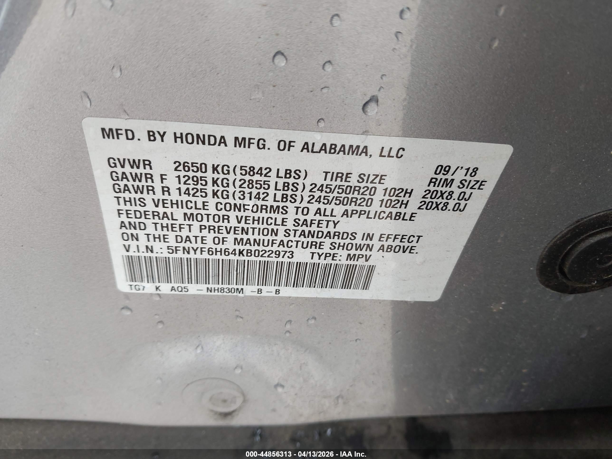 HONDA PILOT image 9