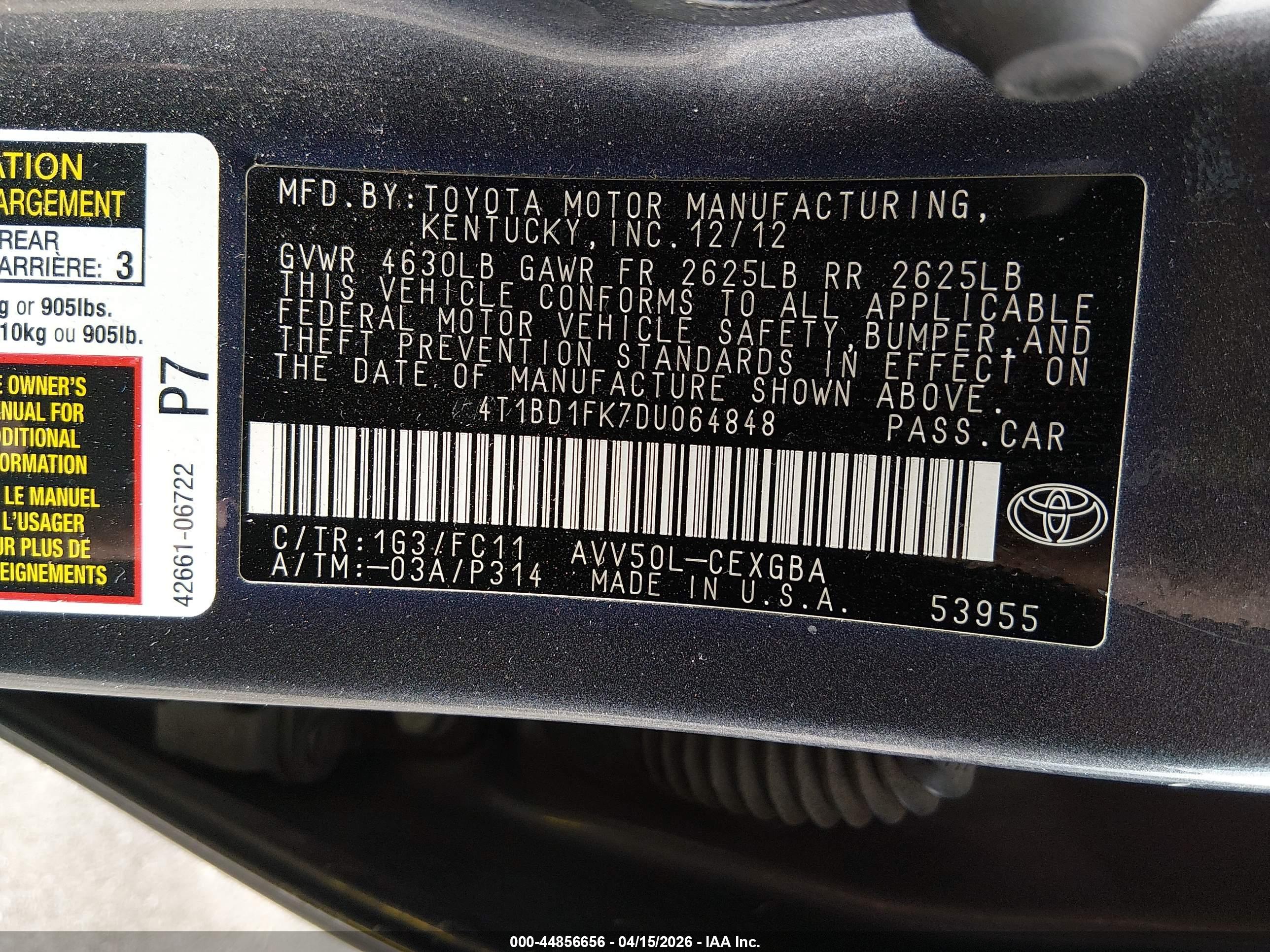 TOYOTA CAMRY image 9